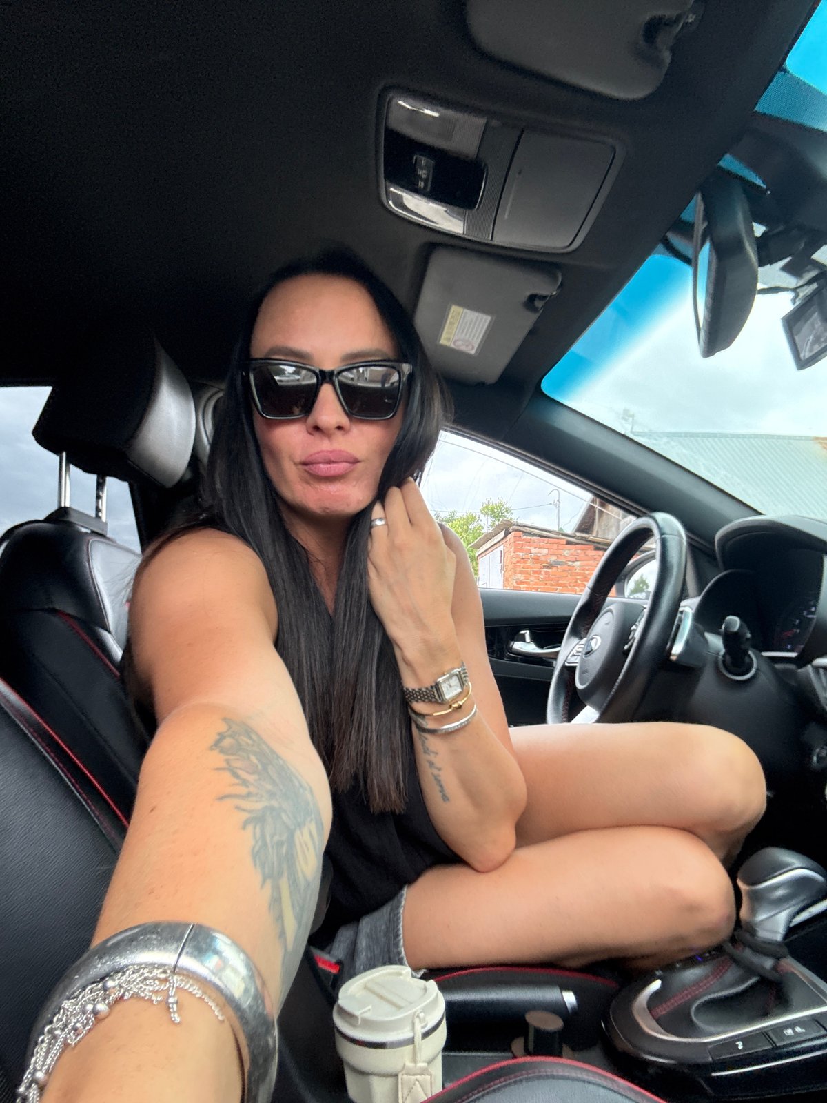 Quick selfie session in Chaikovsky, car and restroom mirror
