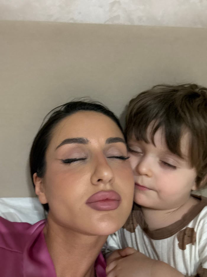 Mother and child share quiet domestic moments in Khimki