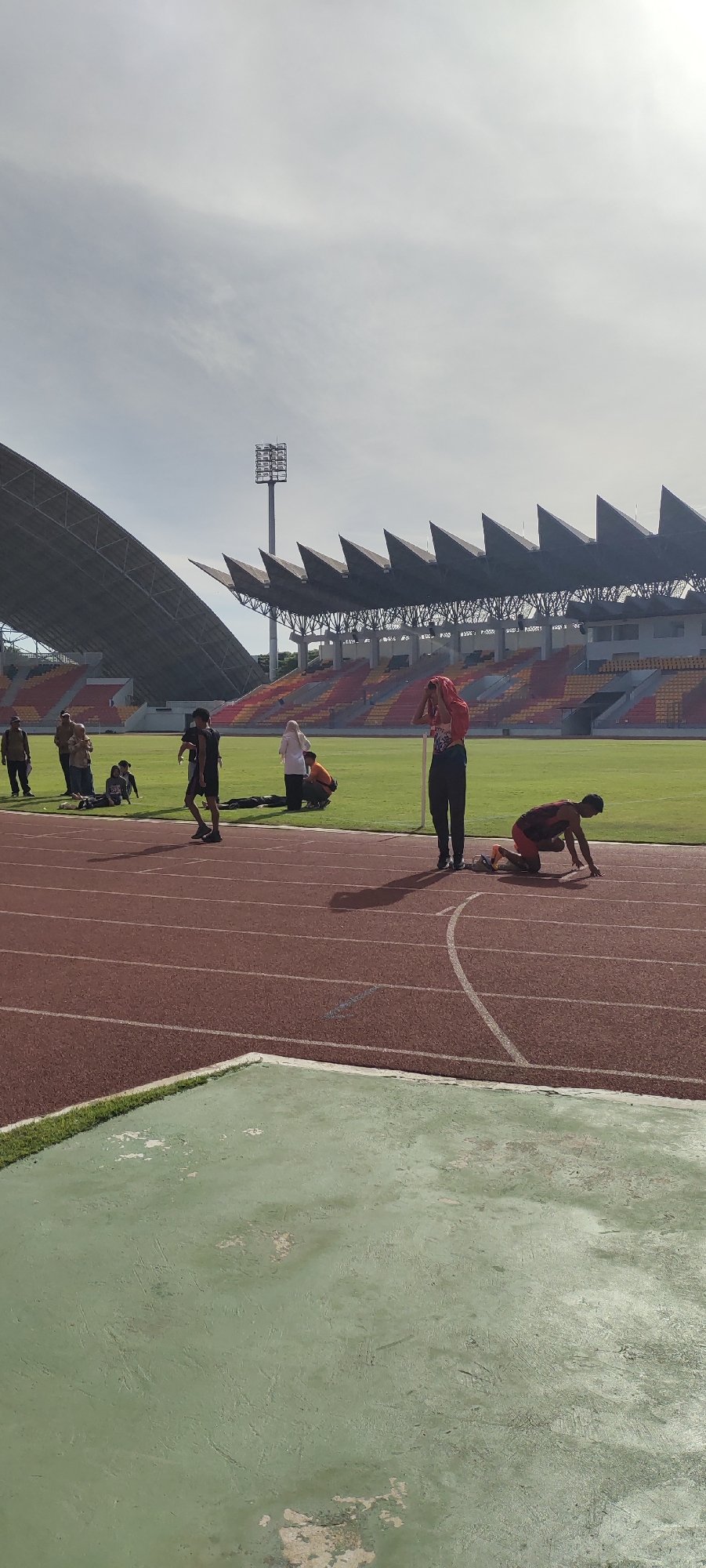 Track and field racing at Banda Aceh's Harapan Bangsa Stadium