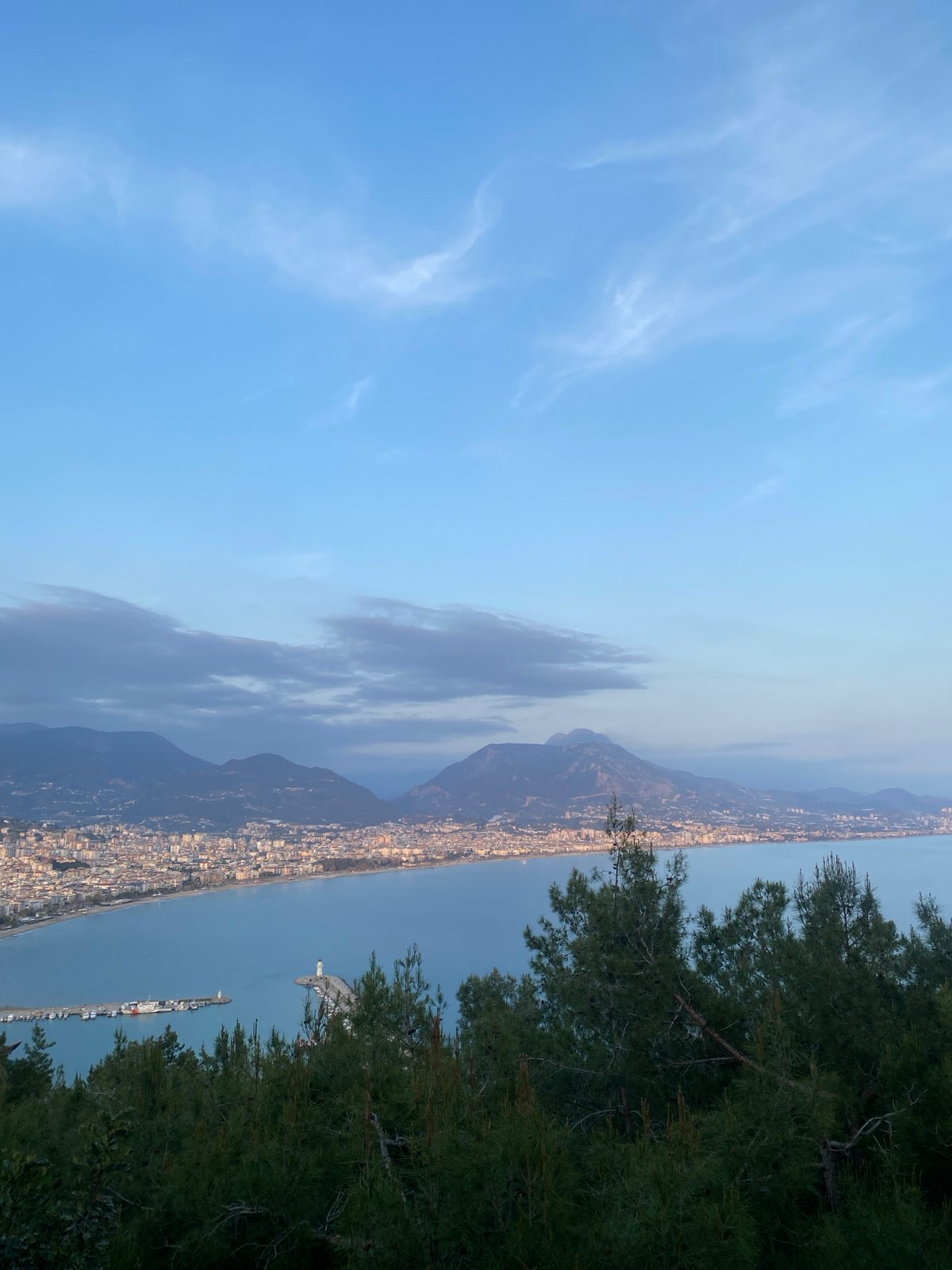 Panoramic sunset views captured over Alanya's Mediterranean coastline