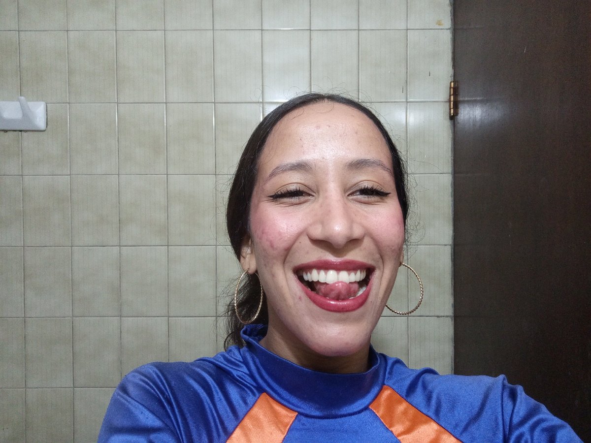 Woman takes bathroom selfies in Porlamar, Venezuela