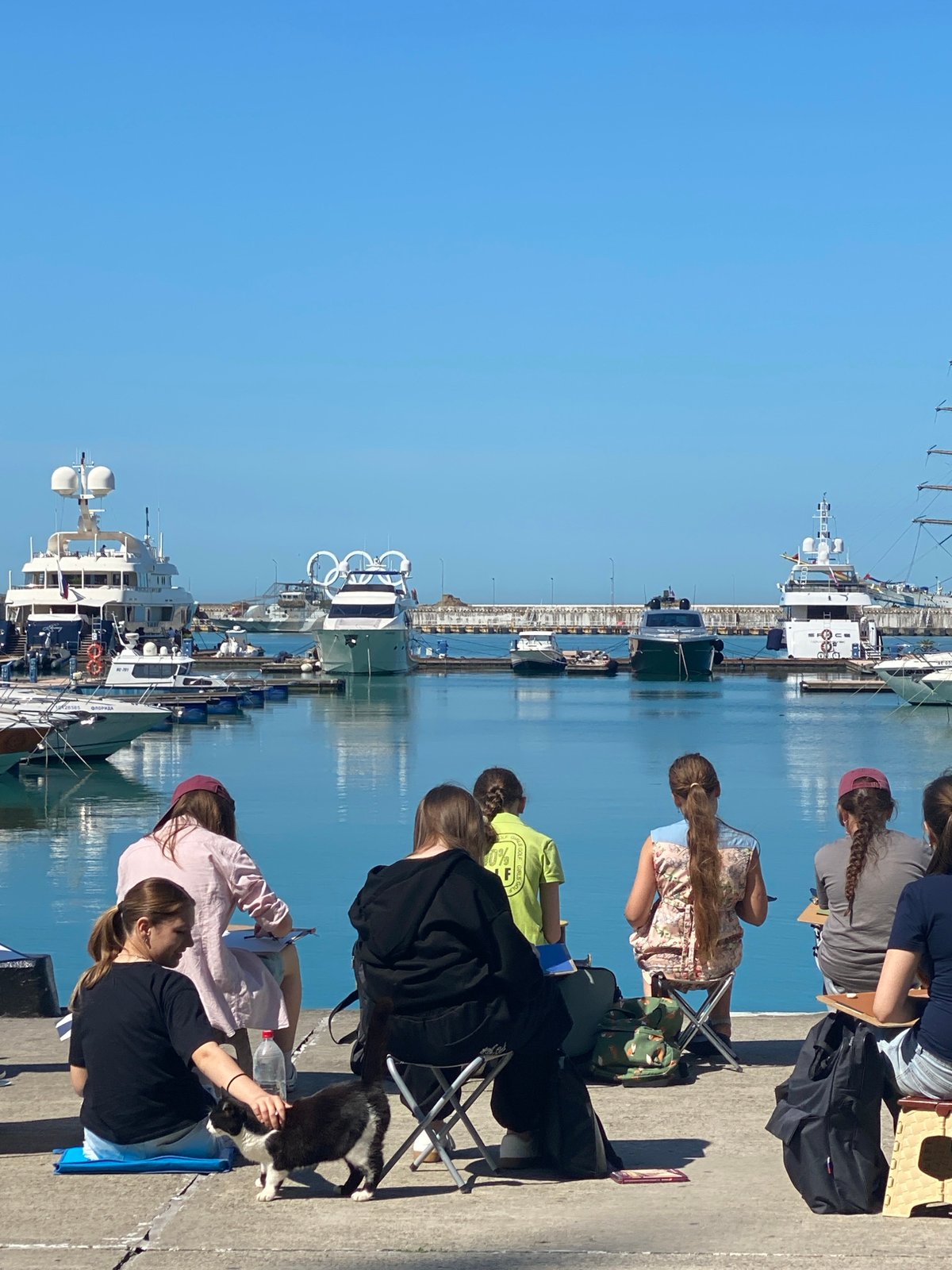 Morning marina activity documented in Sochi, Russia
