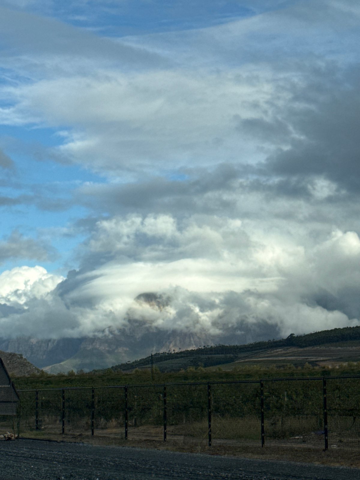Rural landscape with dynamic sky observed in Drakenstein Nu