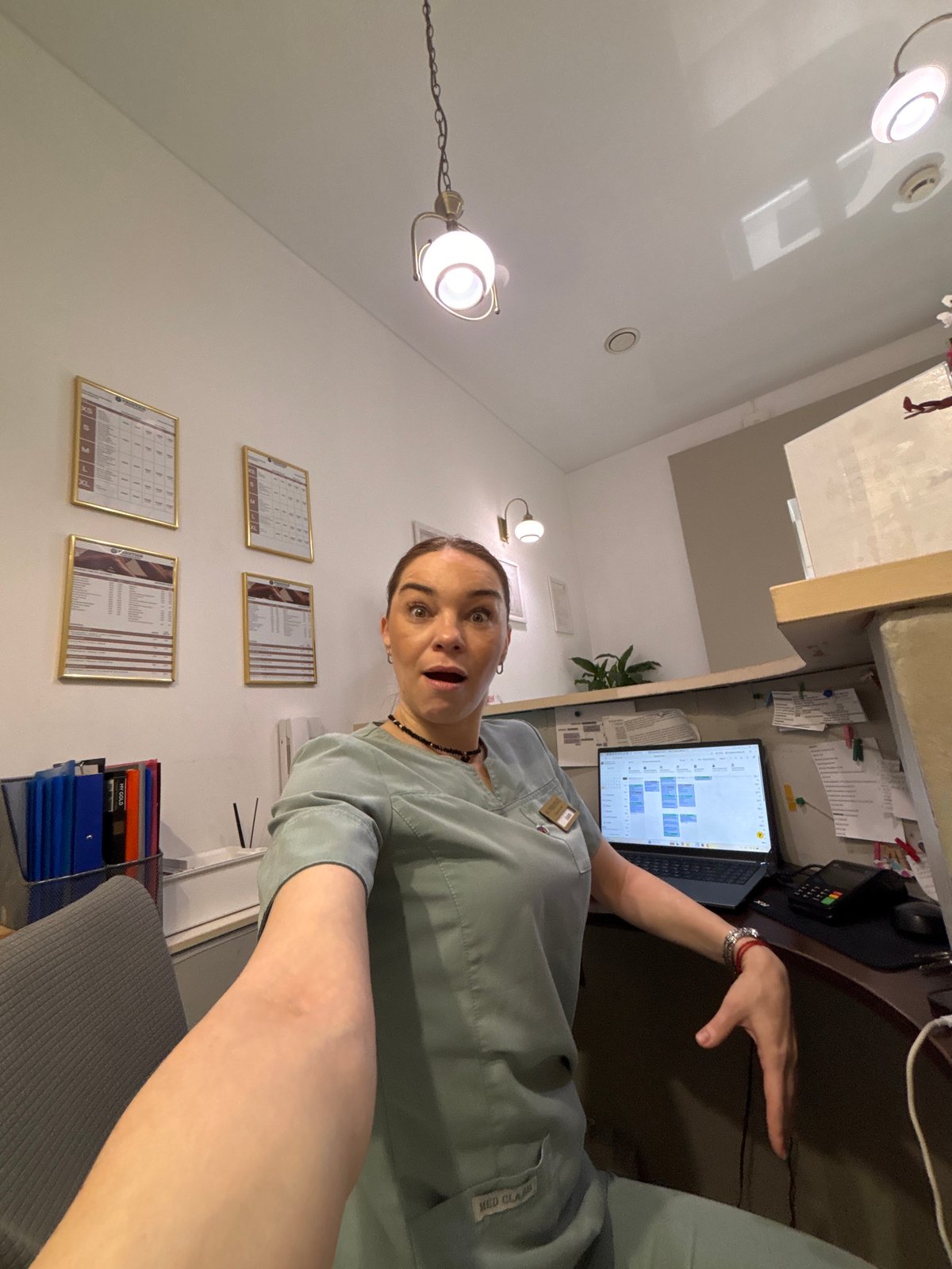 Beauty salon worker Anna documented during morning shift