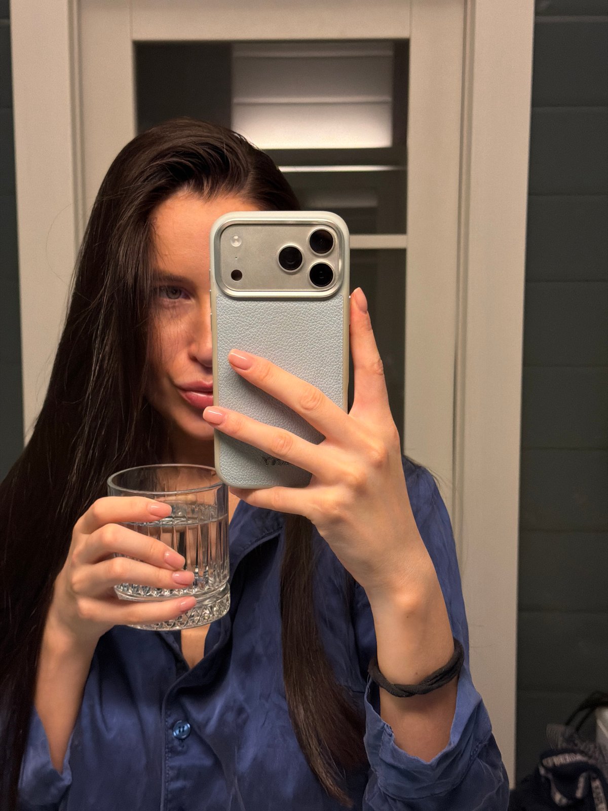 Woman documents personal moments with pet in Khimki home