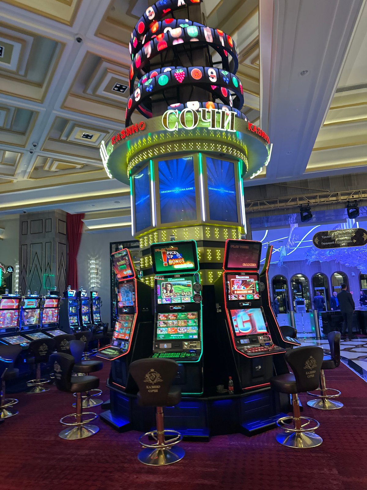Evening documentation of Casino Sochi gaming floor and amenities