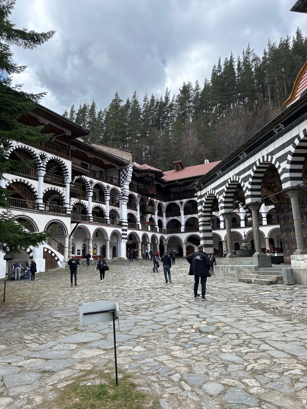 Witness documents Rila Monastery's distinctive architecture in Bulgaria