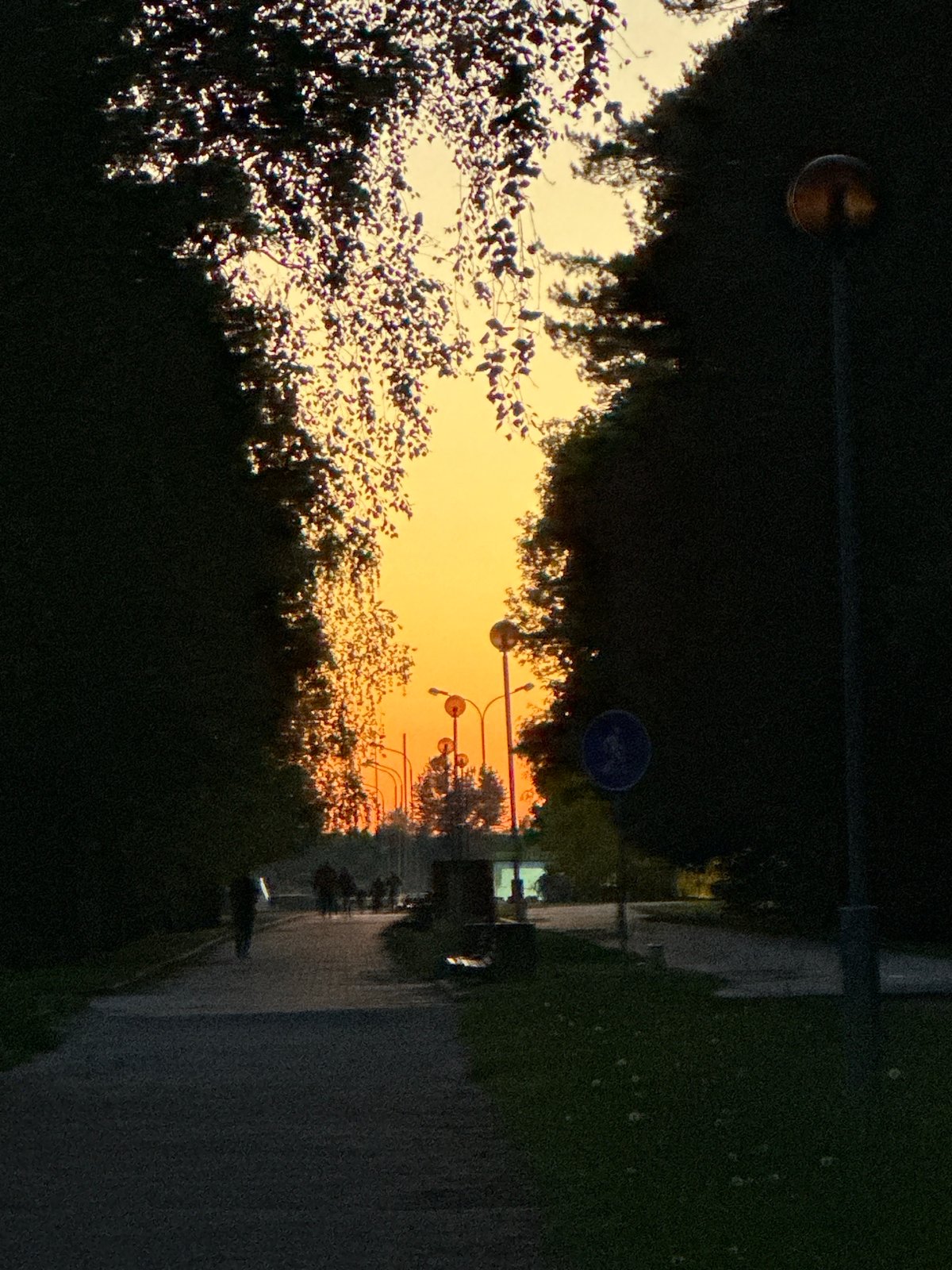 Sunset street scene captured in Minsk, Belarus