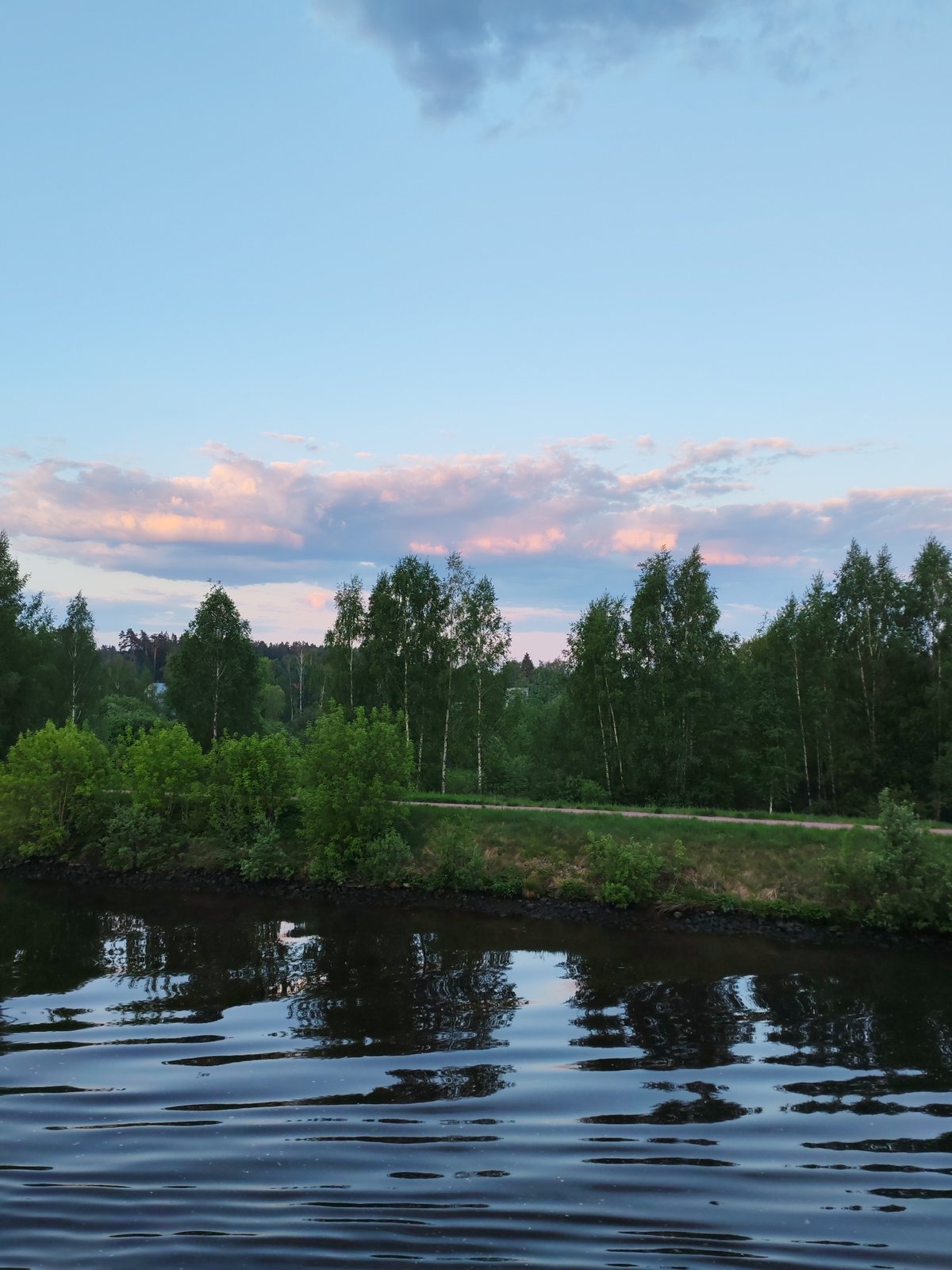 Rippling water body photographed near Orevo, Russia early morning