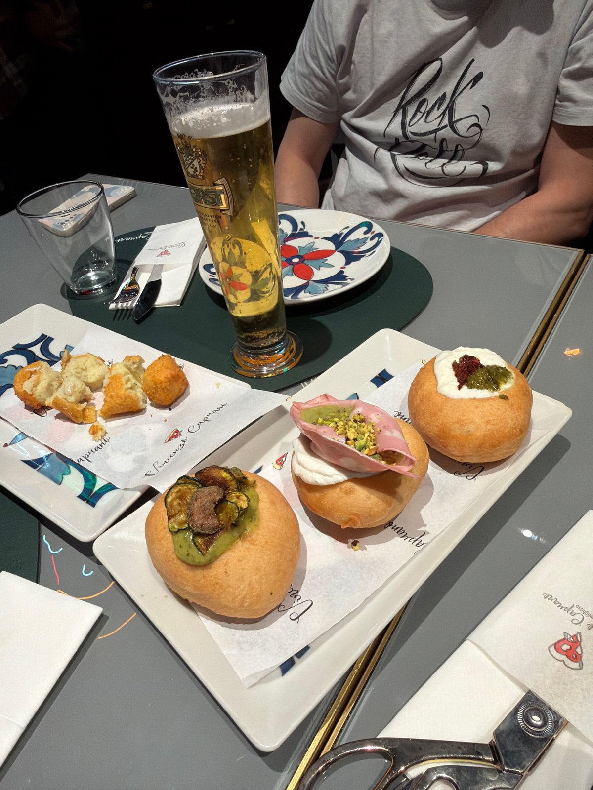 Restaurant table setting documented in Milan