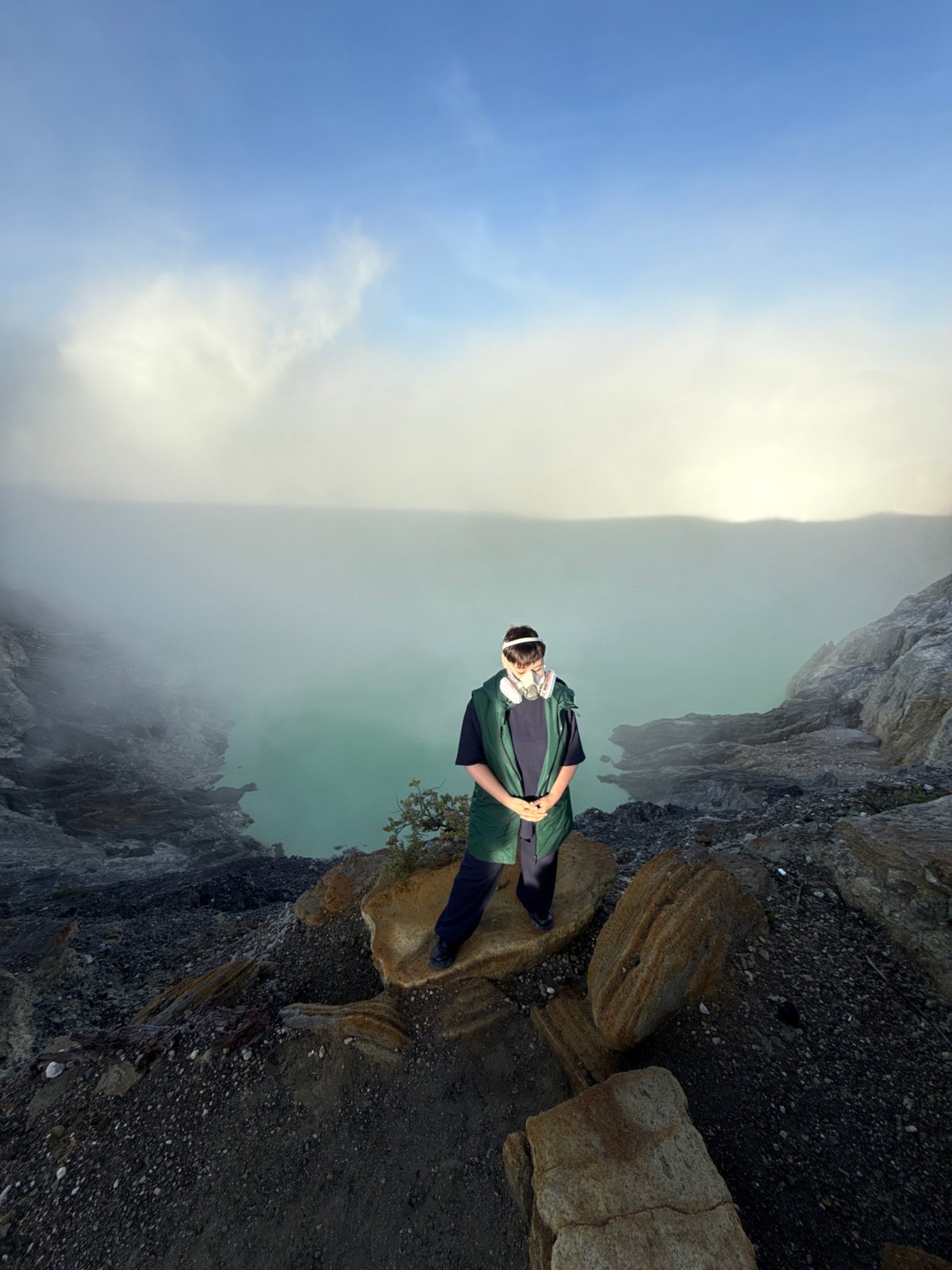 Tourists gather at Indonesian volcano crater for sunrise viewing