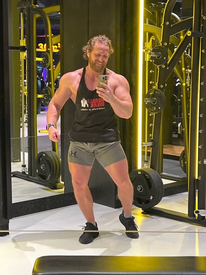 Fitness enthusiast documents gym session and spa visit in Saint Petersburg