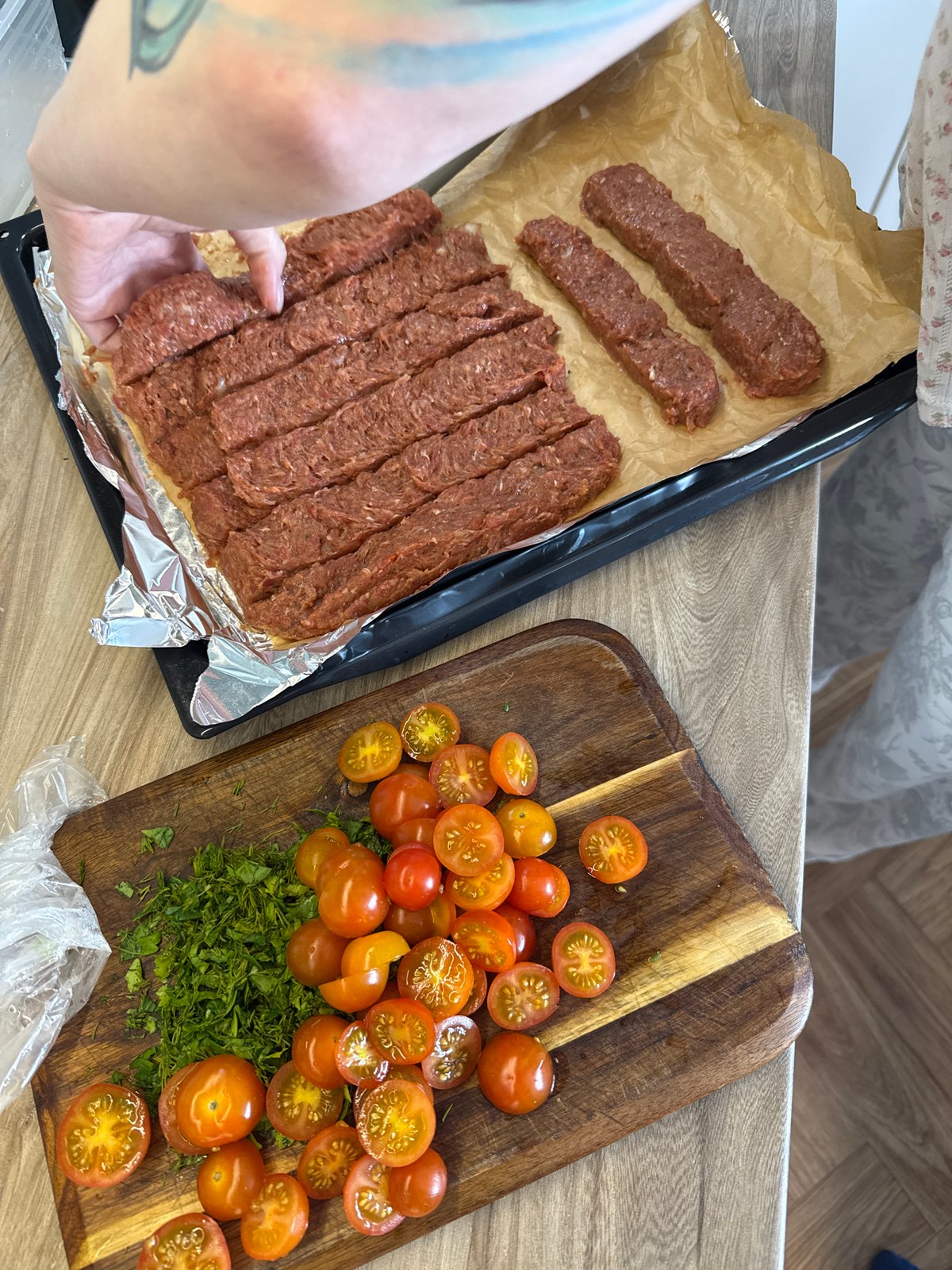 Morning meal preparation captured in Krasnoyarsk kitchen