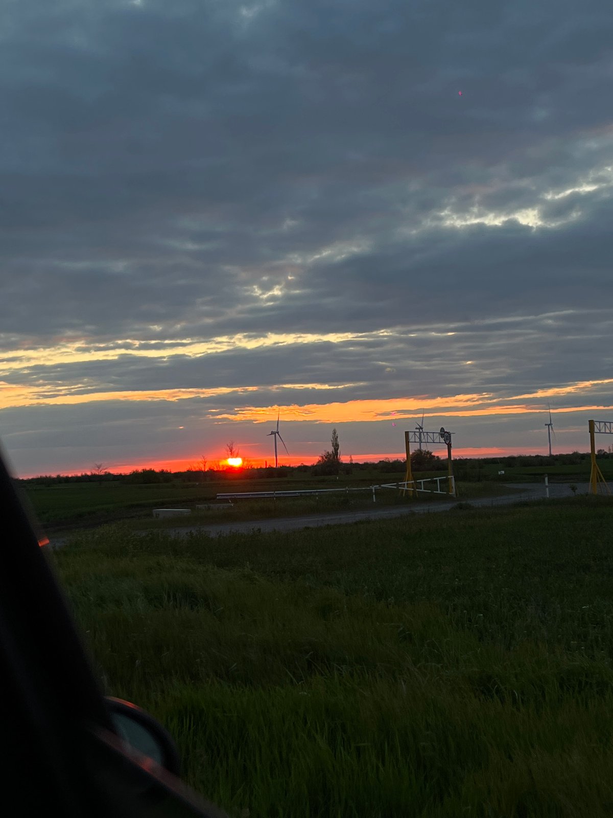 Evening wind farm visit documented in Port-Katon, Russia