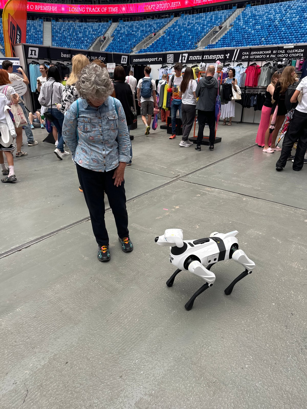 Robot dog steals the show at busy Russian arena event