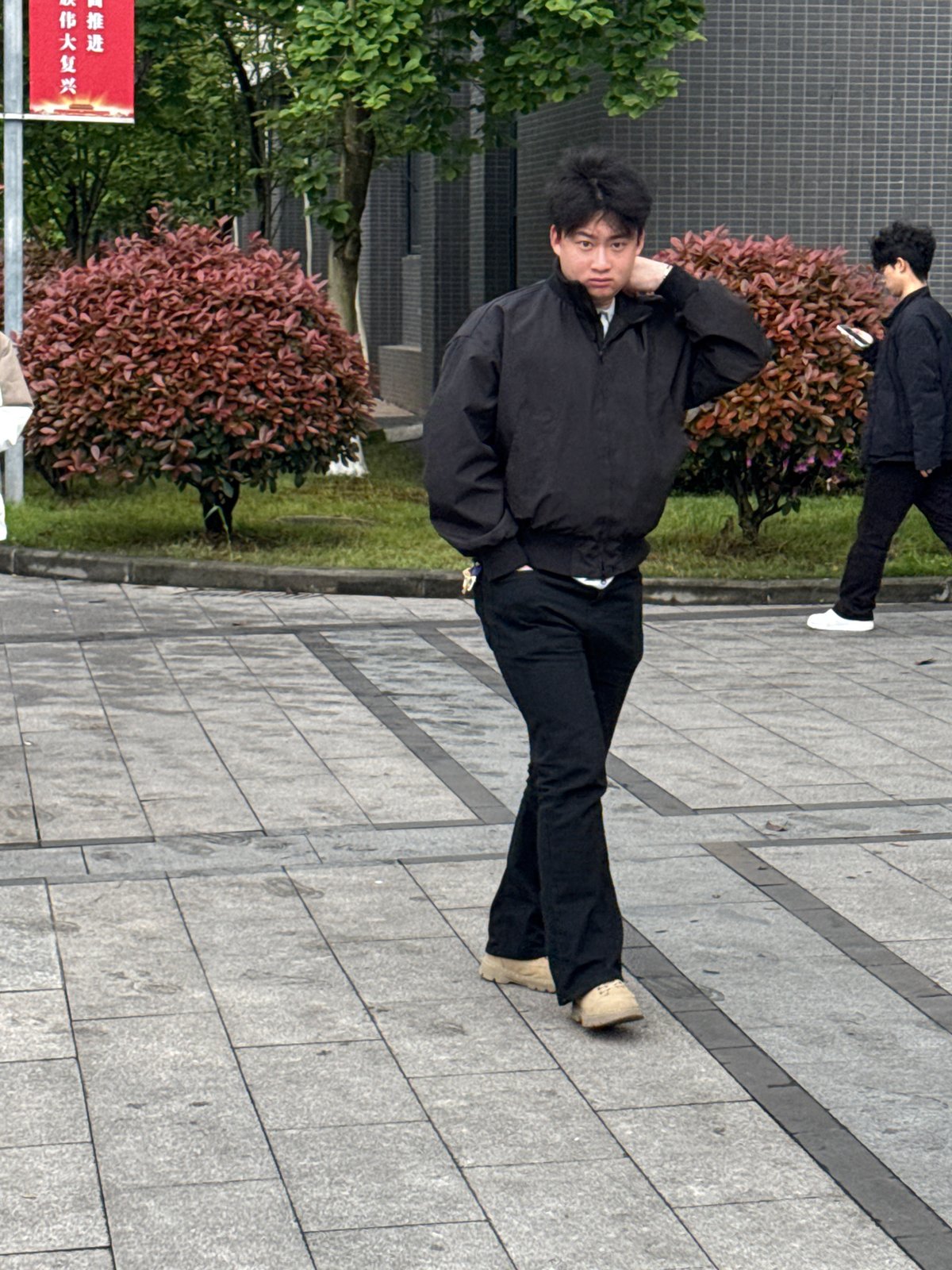 Student gathering with banners observed in Jiangjin, China