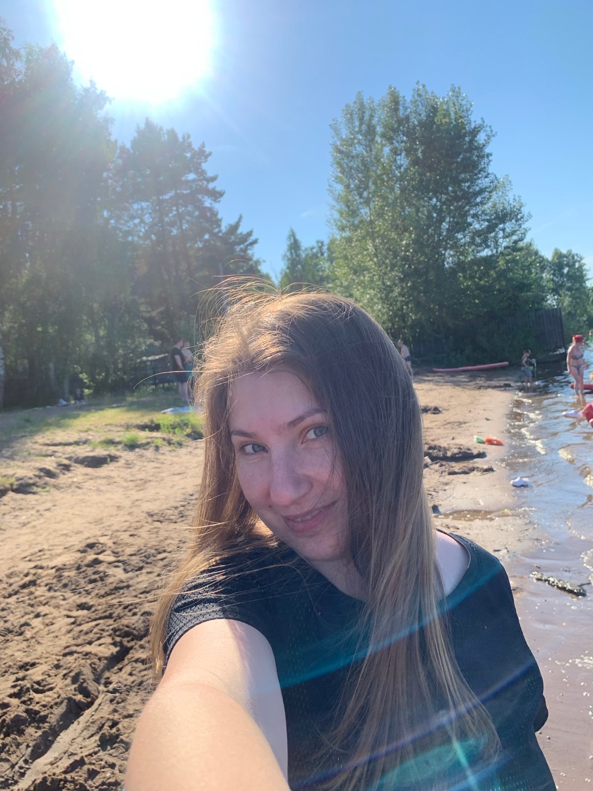 Summer day at the Kama River beach in Chaikovsky