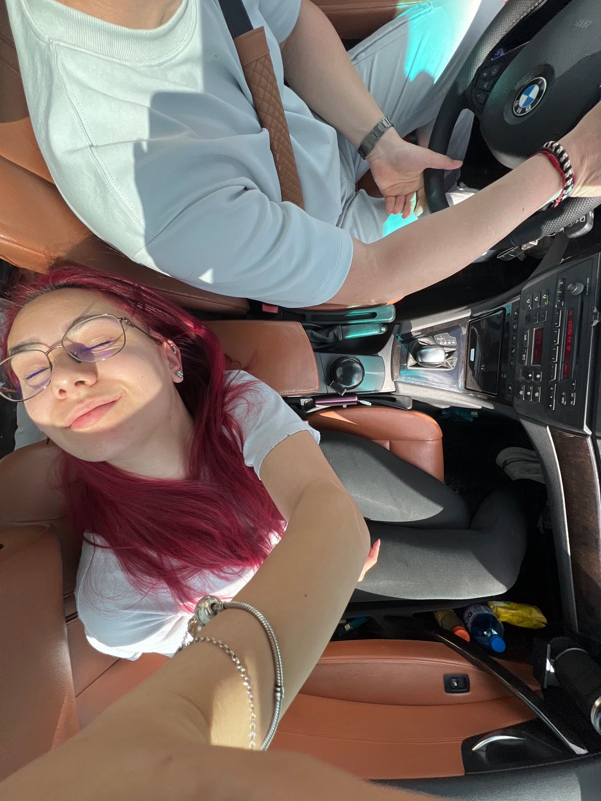 Man photographed in BMW, rose sculpture documented in Karlovo