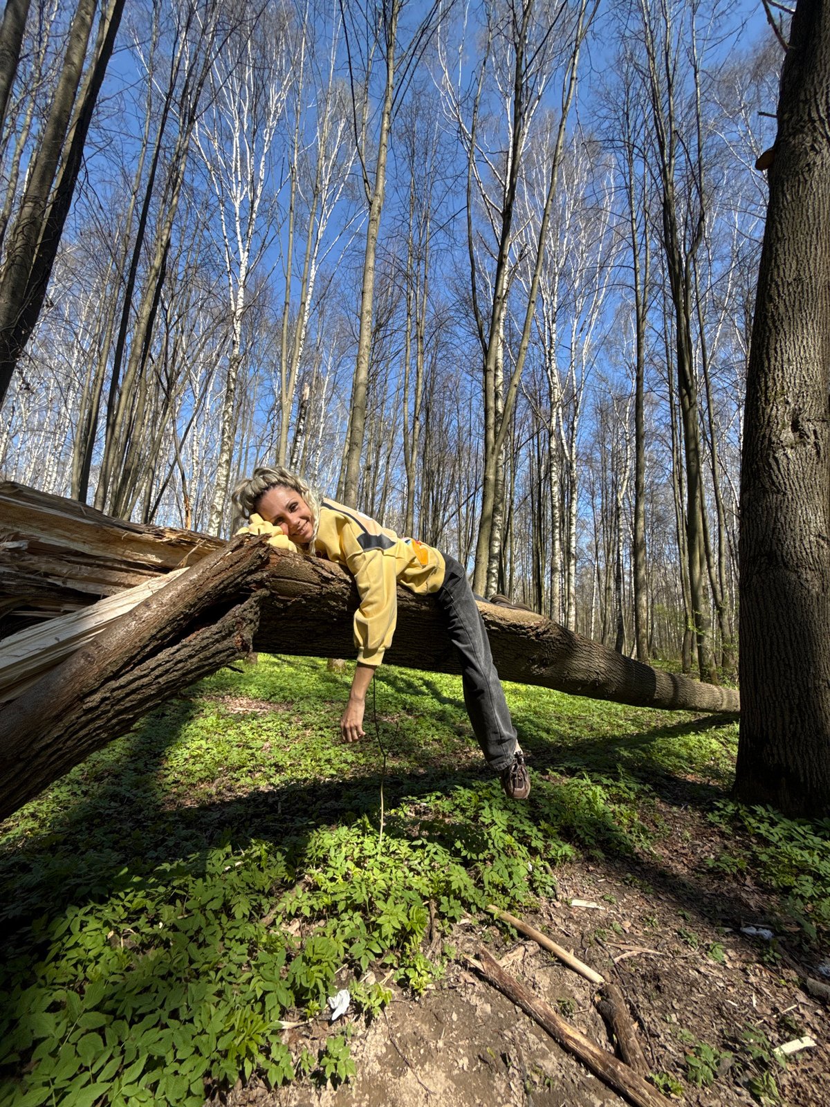Mother and child enjoy outdoor activities in Rusanovo forest