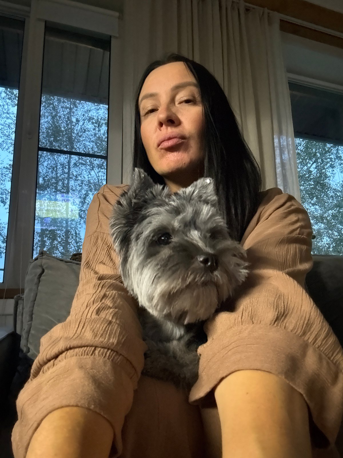 Lazy afternoon at home in Chaikovsky: dog, sushi, Wimbledon