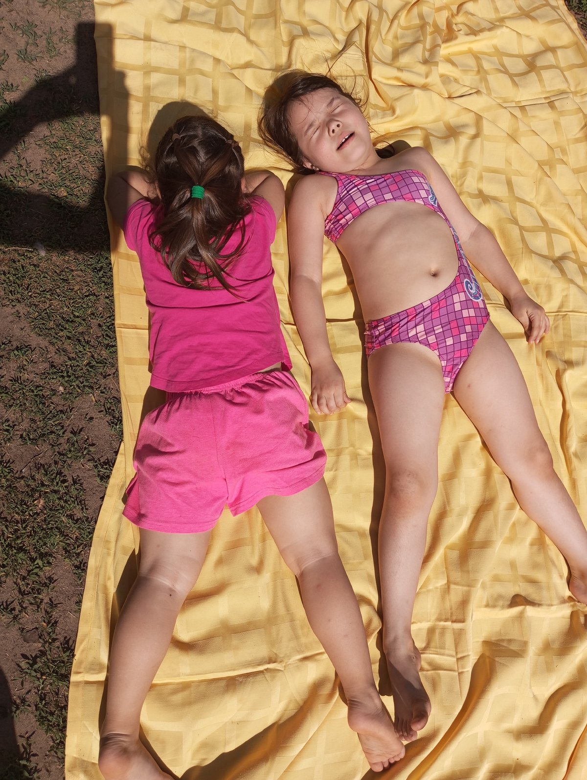 Family outdoor leisure time documented in Буренка, Russia