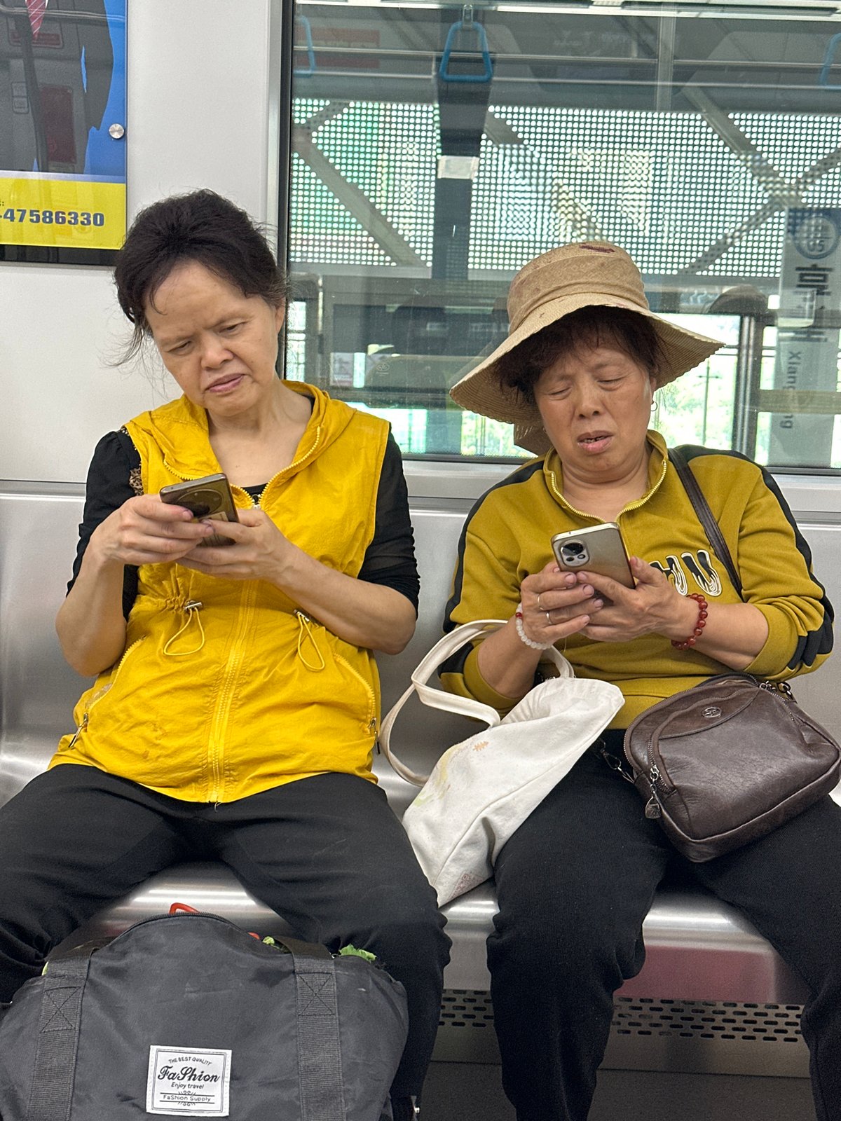 Early morning commuters ride public transit in Shuangfu