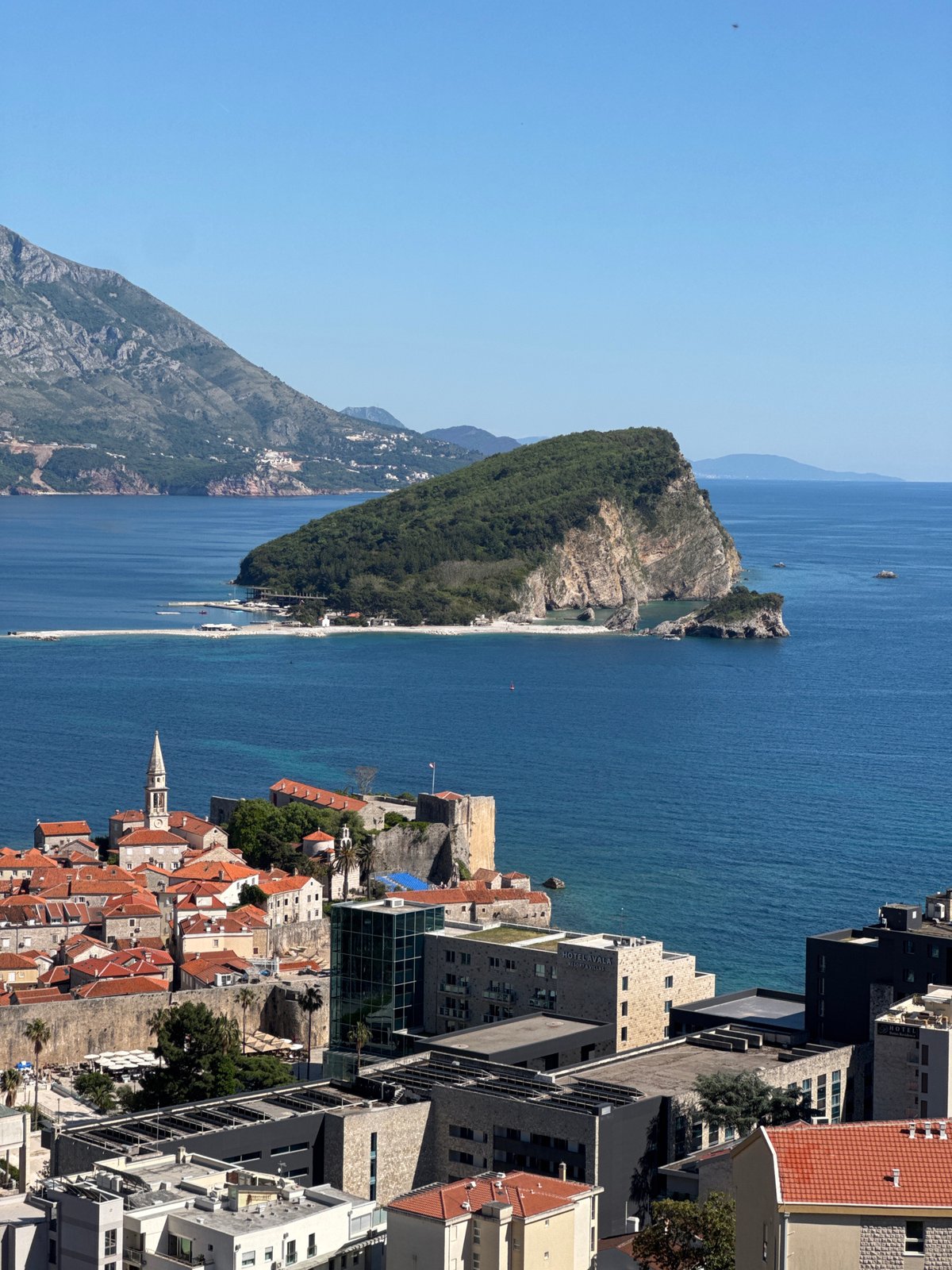 Coastal views captured in Budva, Montenegro overlooking Adriatic Sea