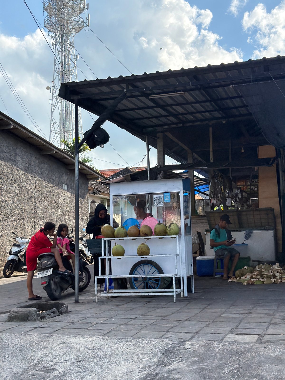 Morning street life documented in Kuta Selatan, Indonesia
