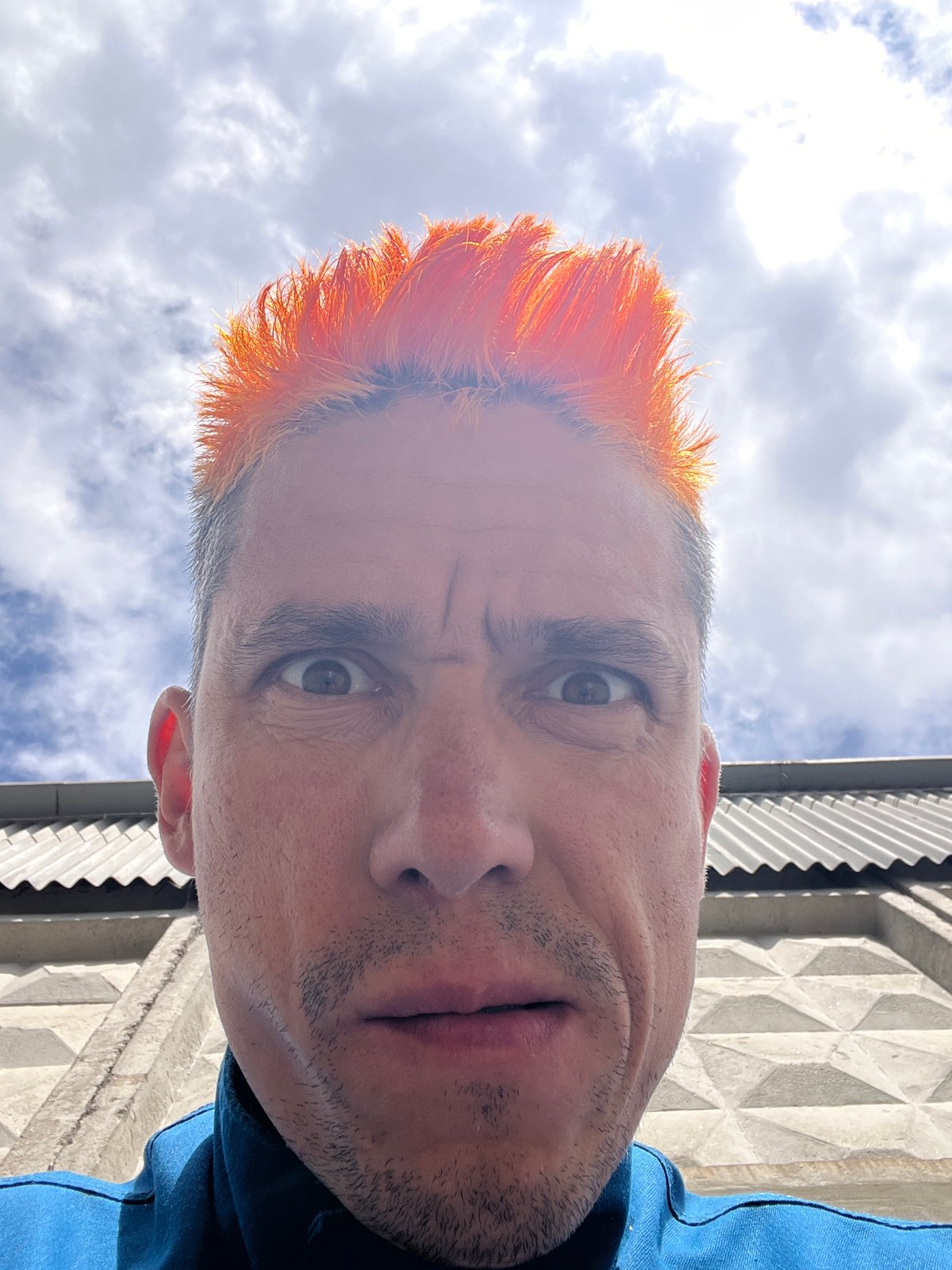 Orange-haired person photographed in Chaikovsky, Russia