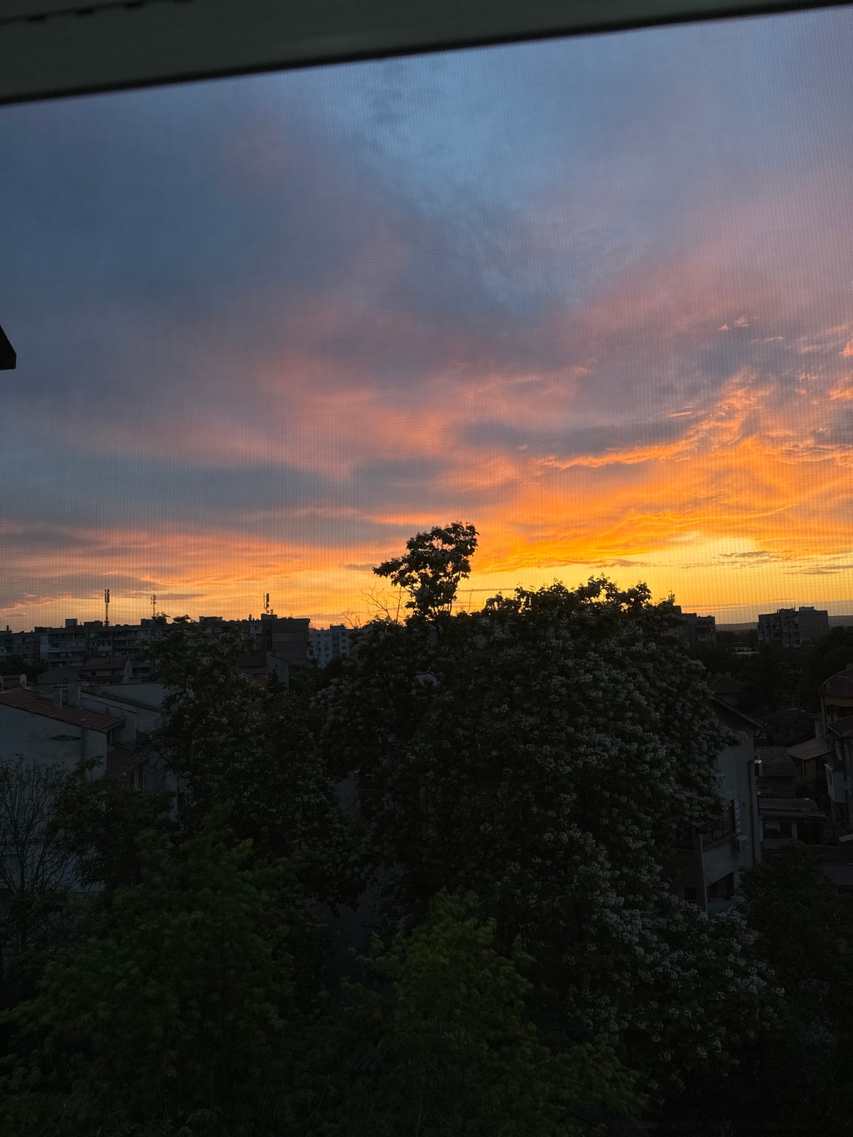 Evening sunset and soccer viewing captured in Vidin, Bulgaria