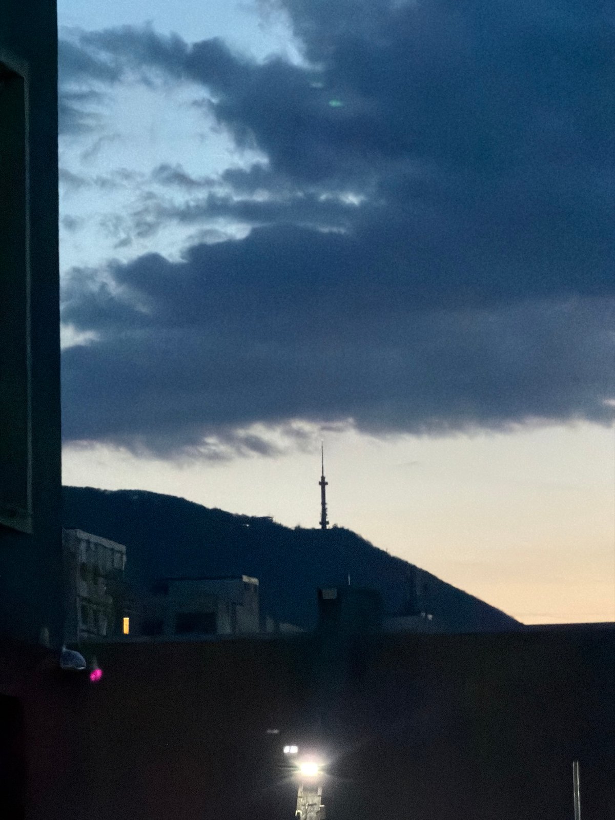 Evening street scenes documented across Sofia during stormy sunset