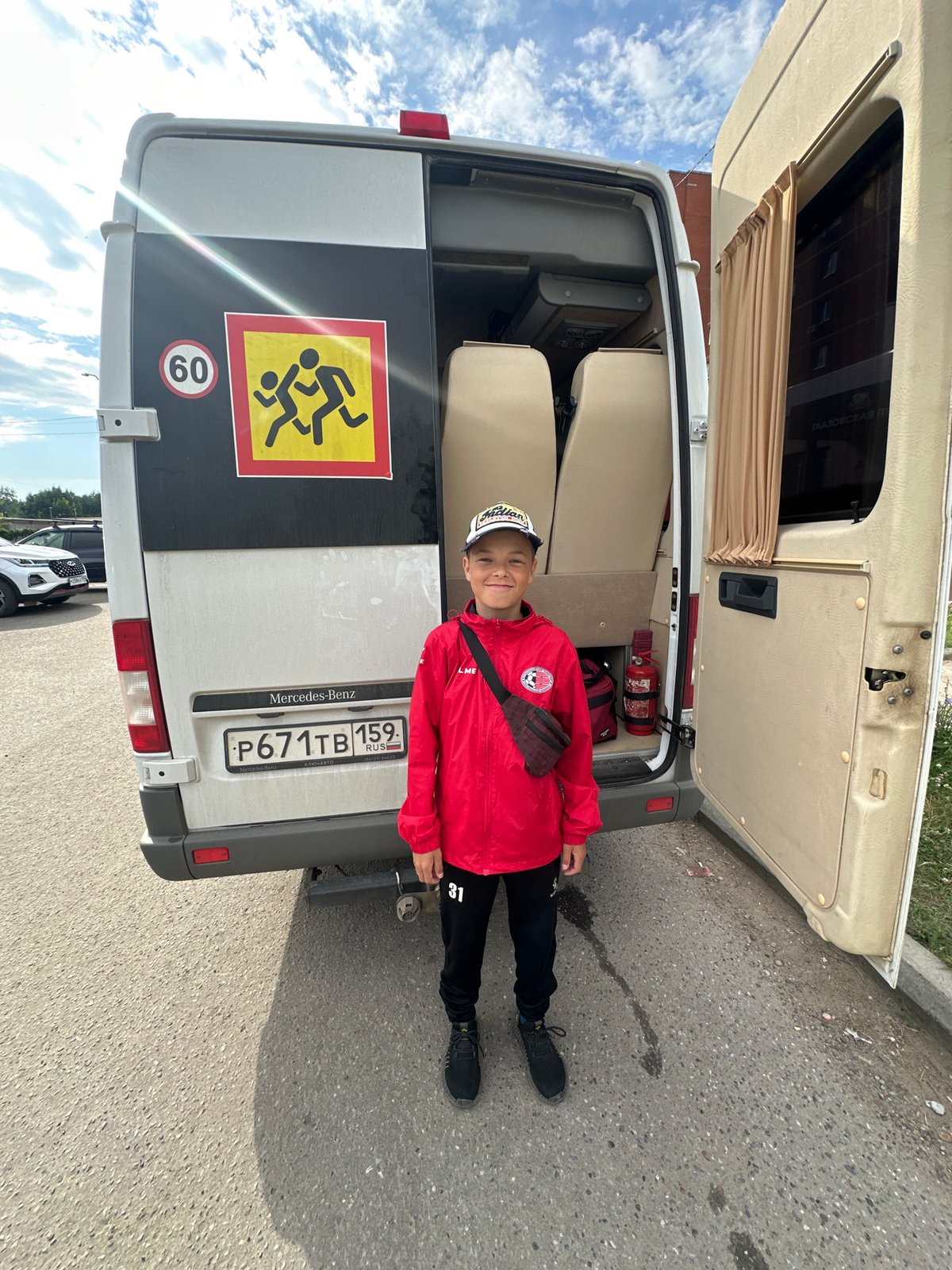 Chartered minibus stop in Chaikovsky, Russia