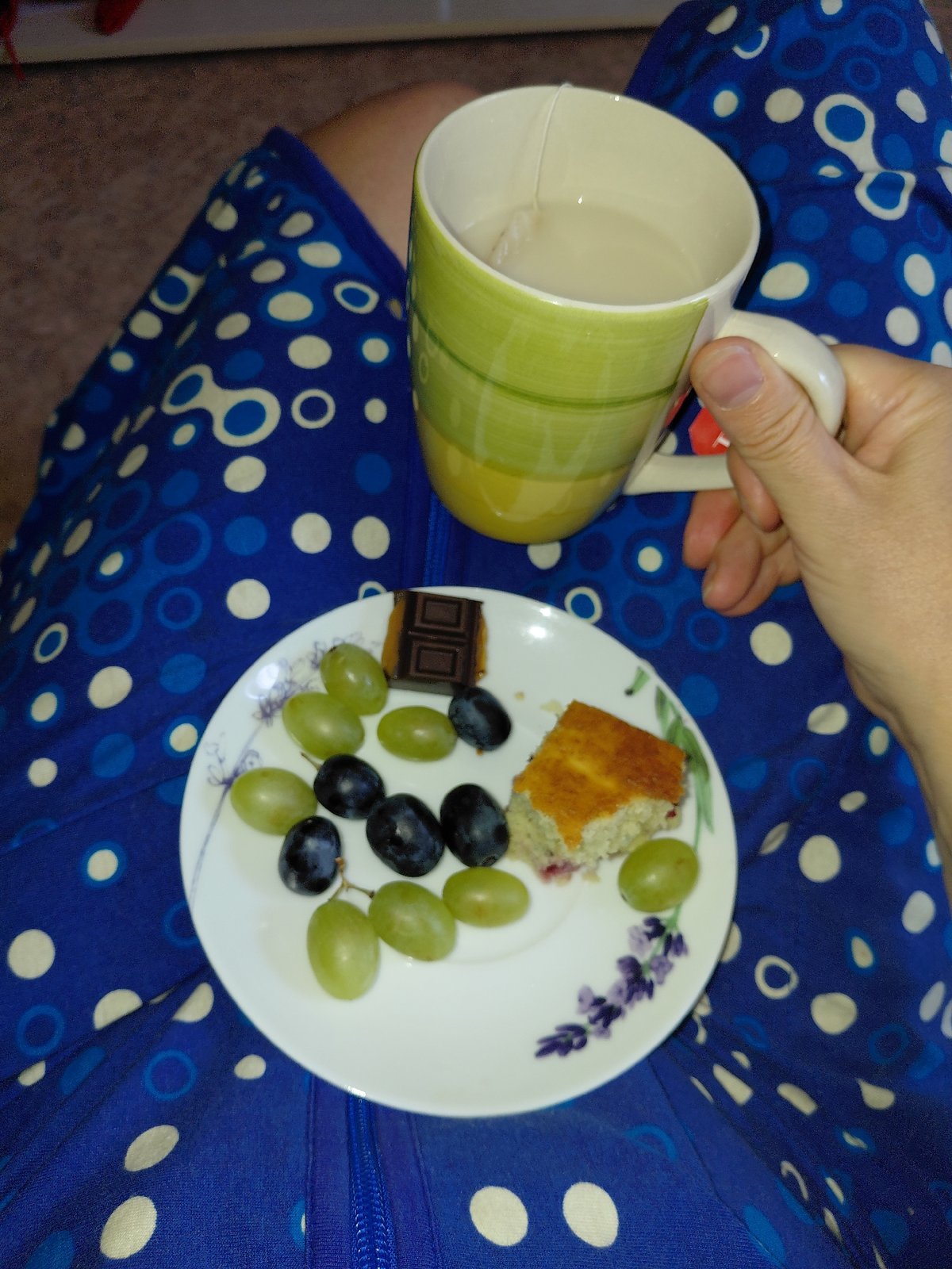 Lazy morning snacks and a resting dog in Novosibirsk