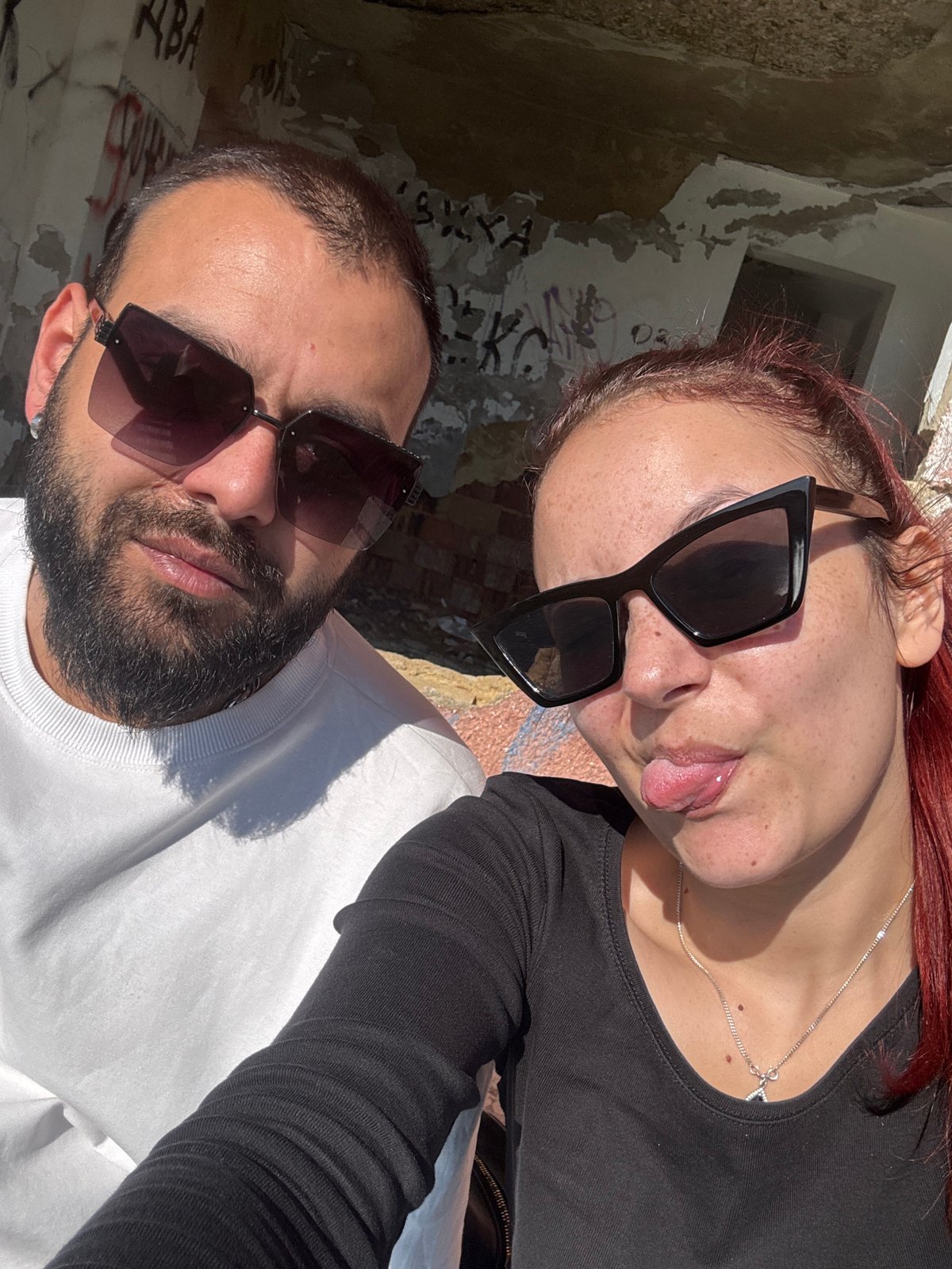 Two people take selfie in Odrintsi, Bulgaria