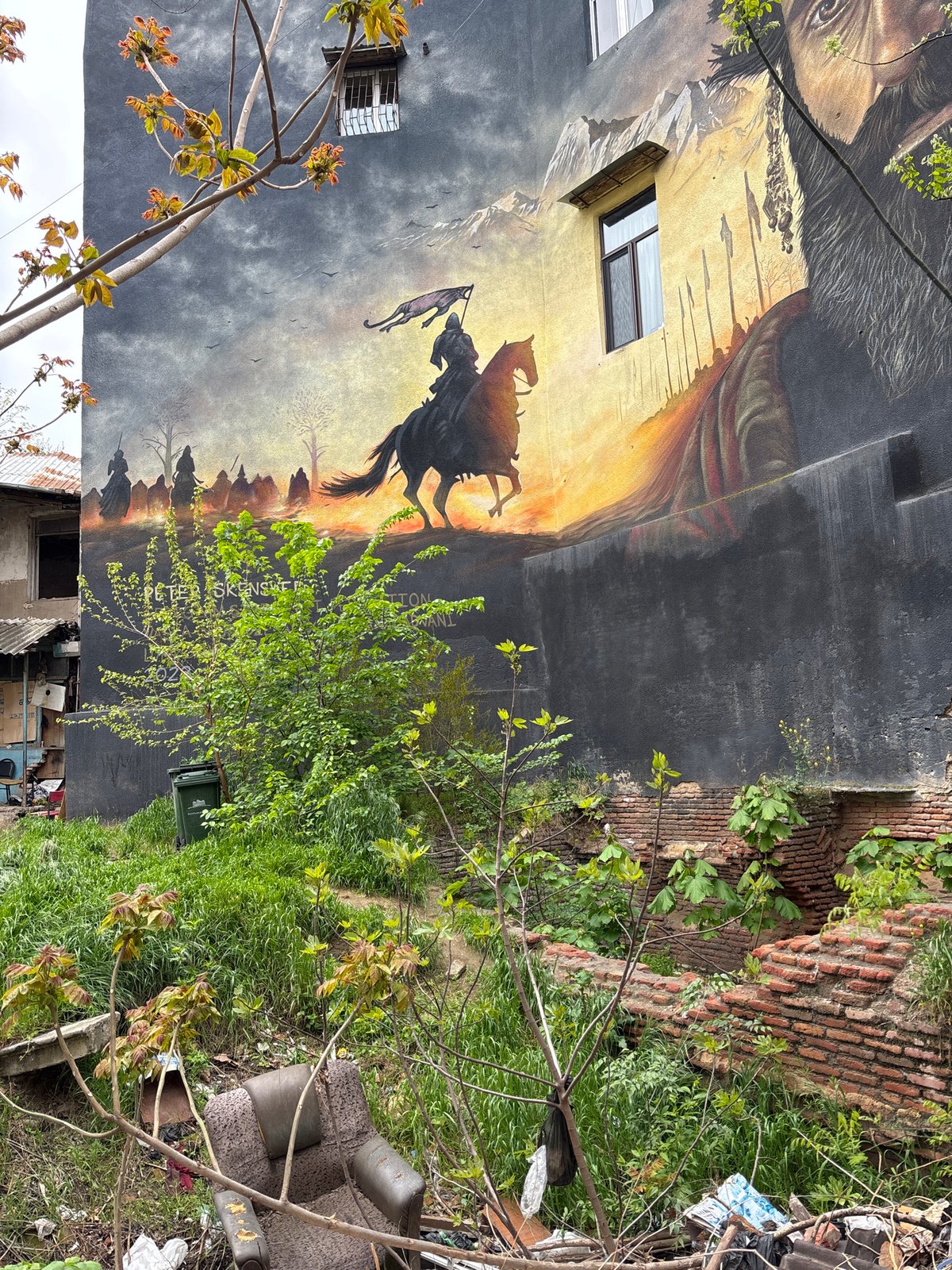 Tbilisi street art and clock tower captured by witnesses