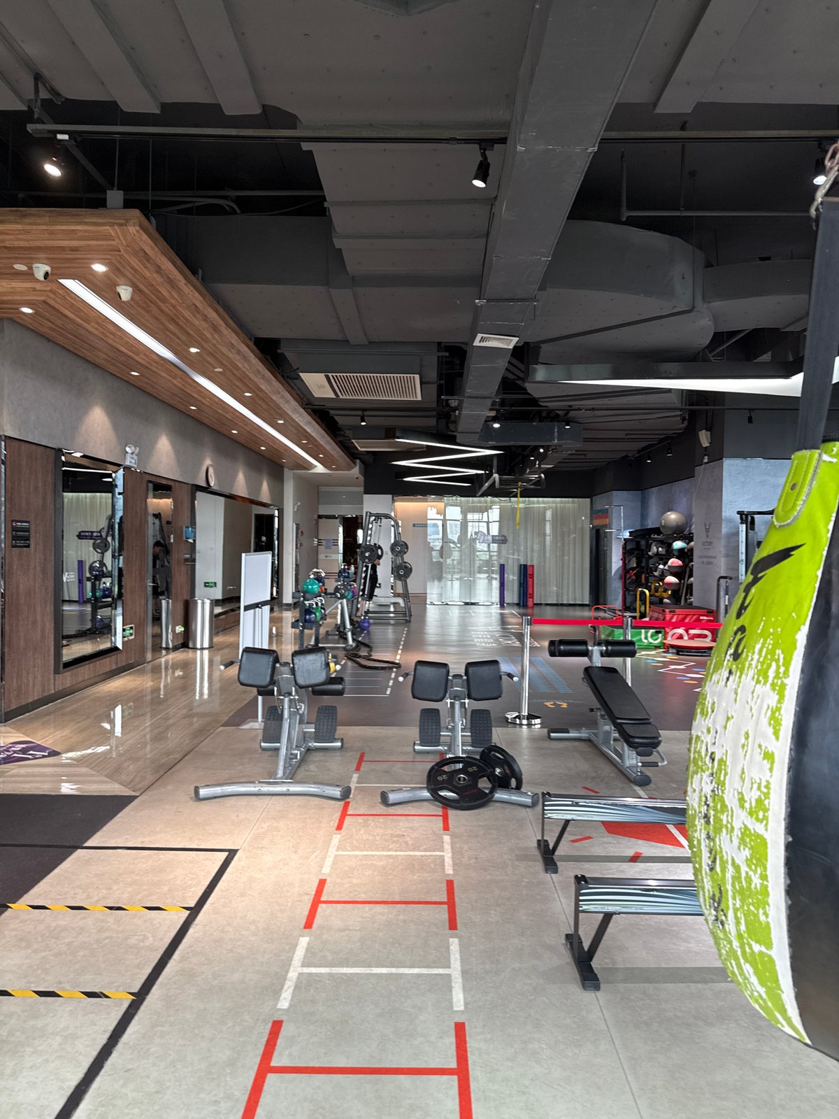 Inside a well-equipped Haizhu gym overlooking Guangzhou's skyline