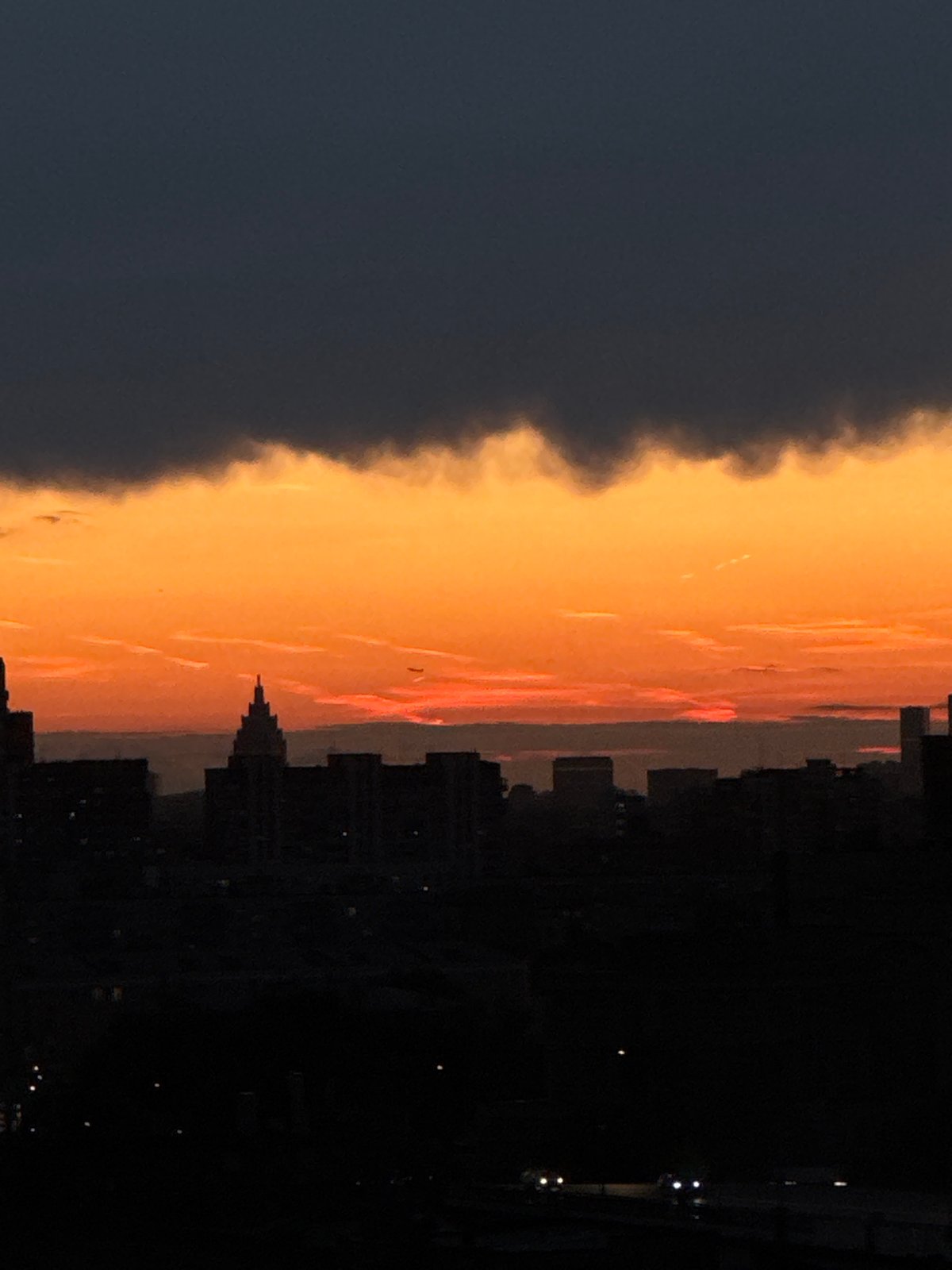 Moscow sunset watched from inside and out