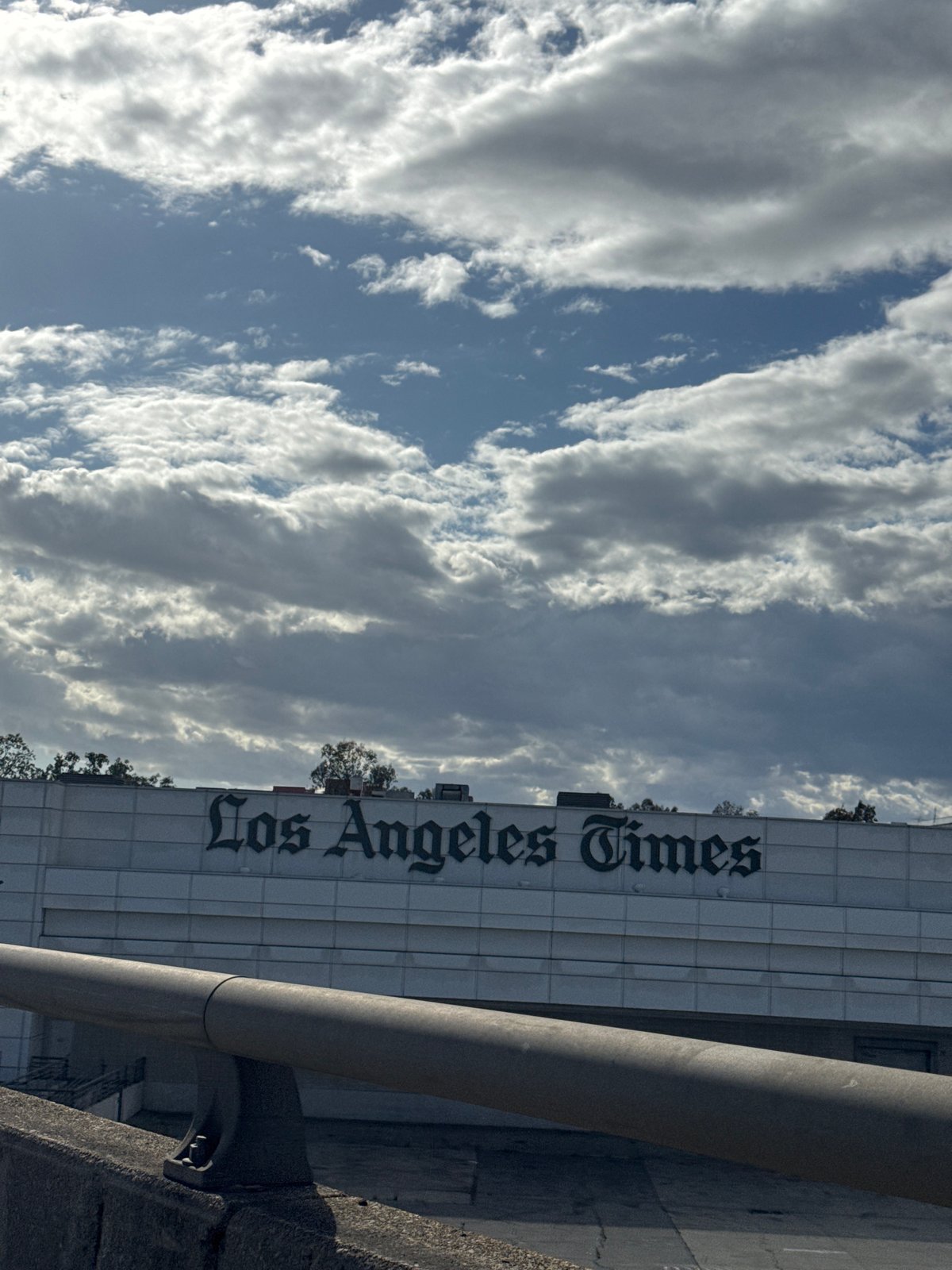 LA Times building facade documented in downtown Los Angeles