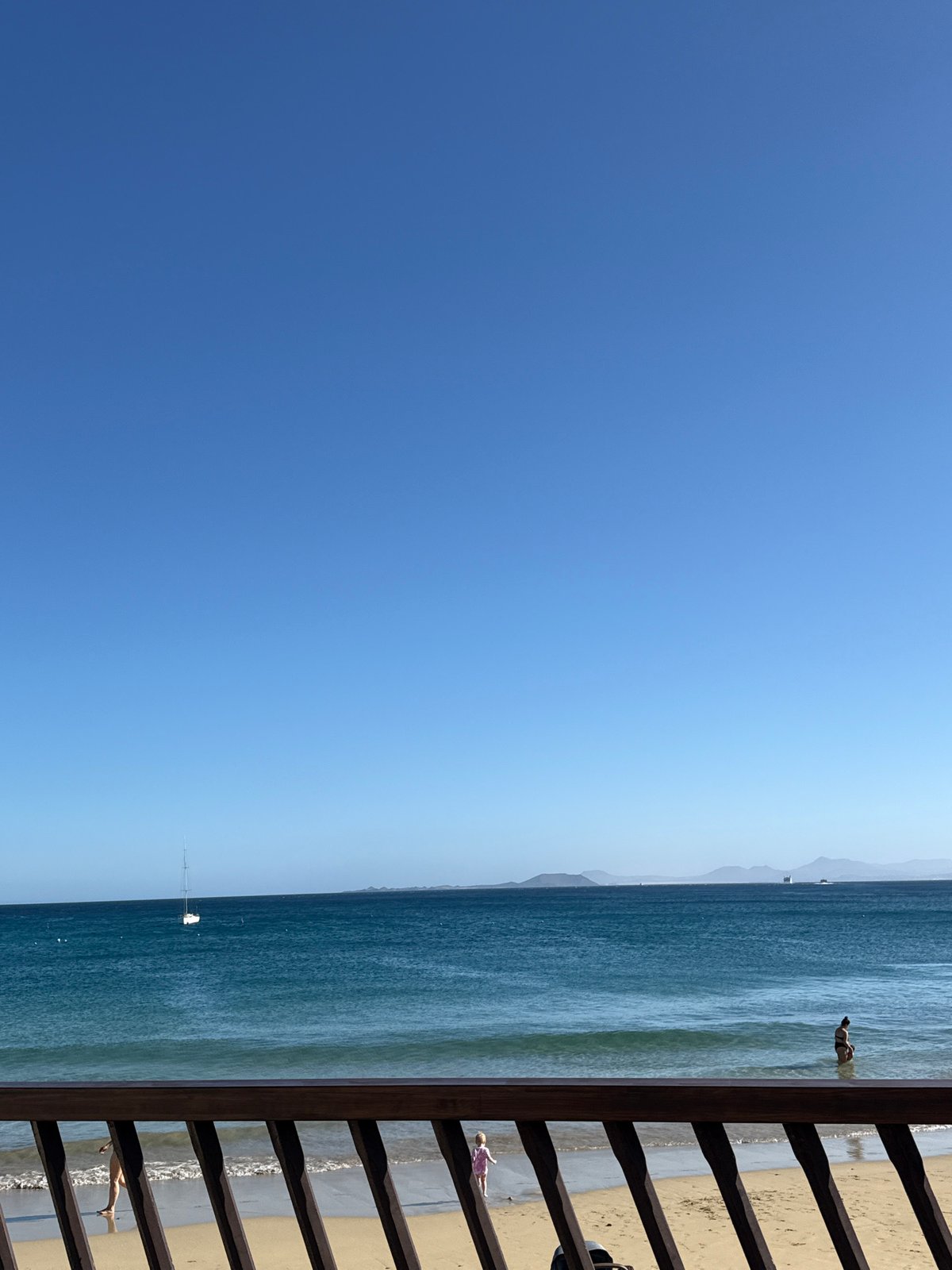 Sunny day at Playa Blanca beach, Spain