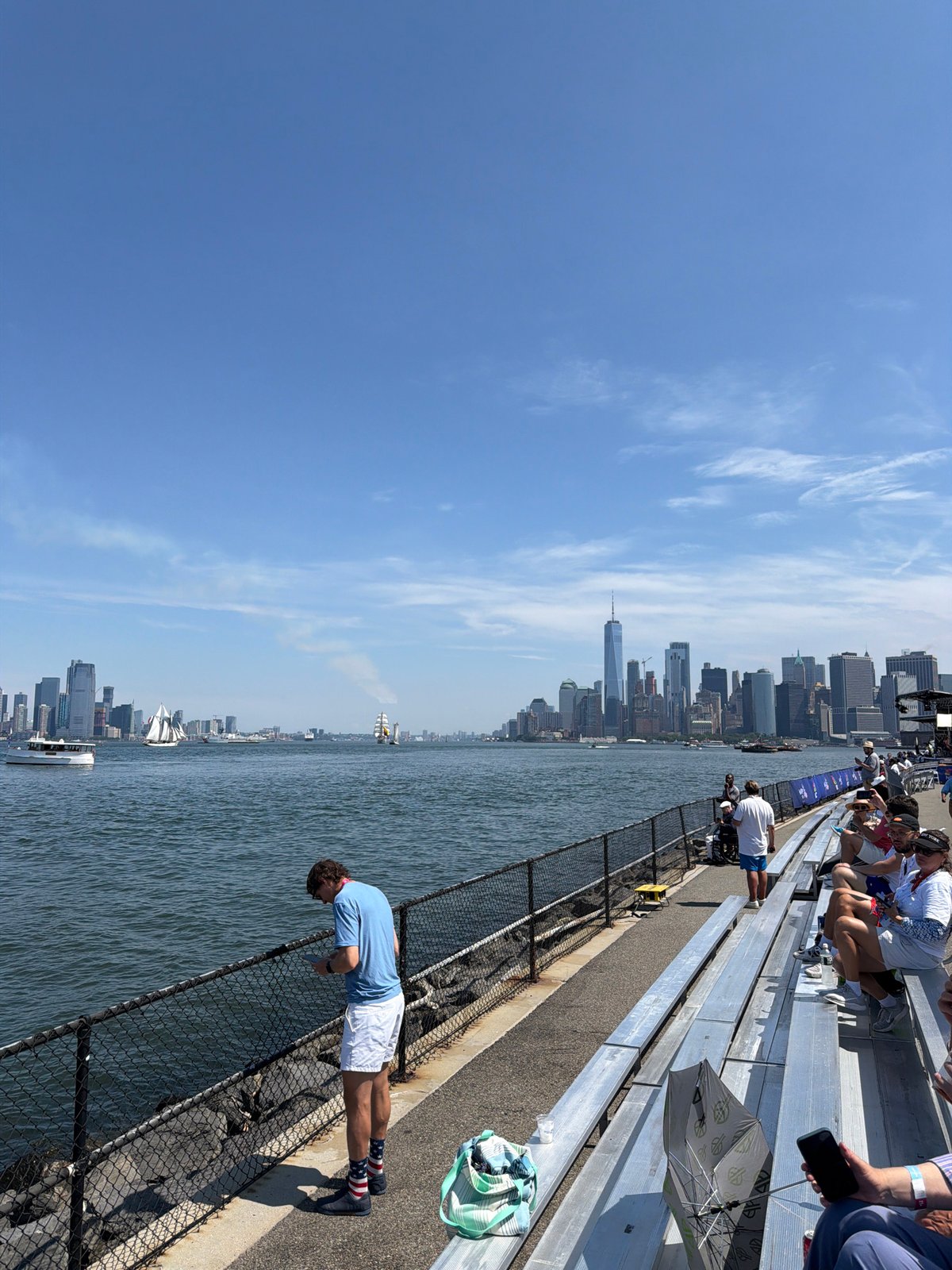 Jersey City waterfront walk with Manhattan skyline in view