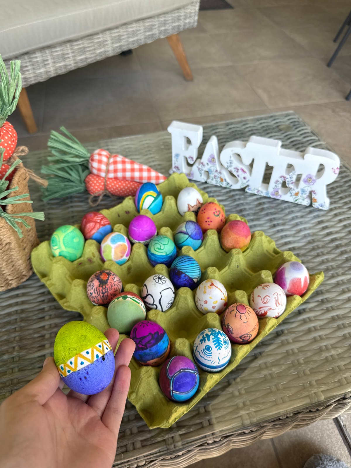 Easter egg collection displayed in San Bernardino Tlaxcalancingo