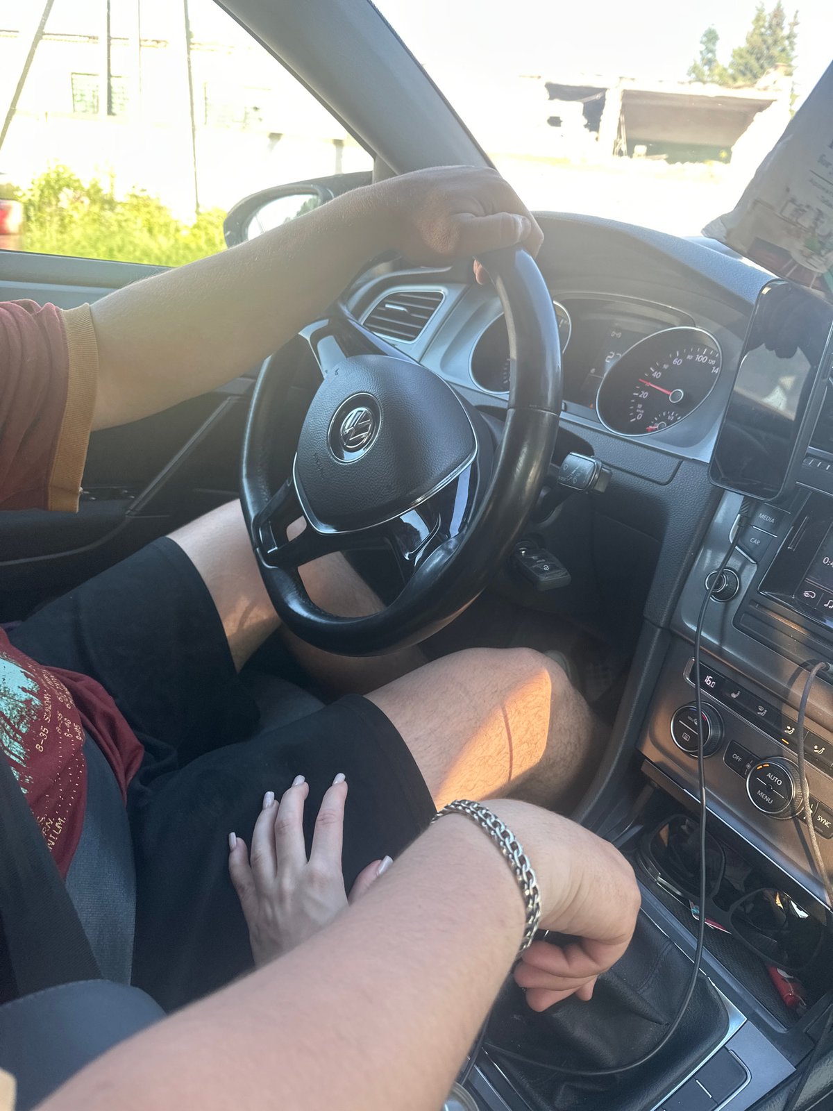Young couple's car journey documented through Vasilievo, Russia