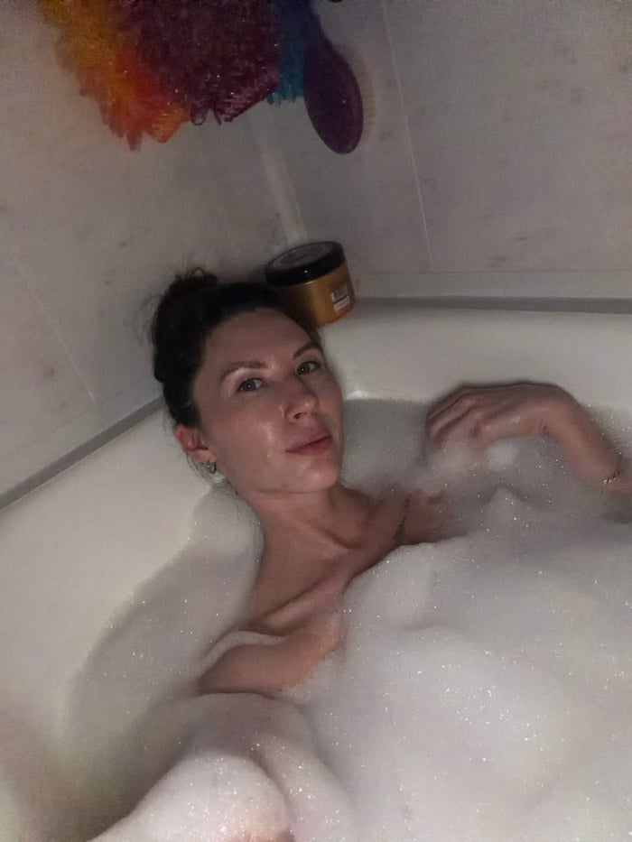 Woman documents evening self-care routine in Perm residence