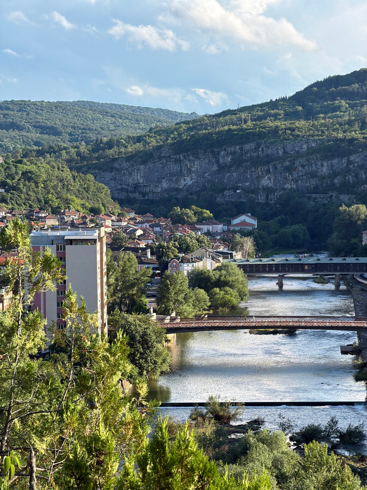 Scenic views captured of historic Lovech Bulgaria riverside town