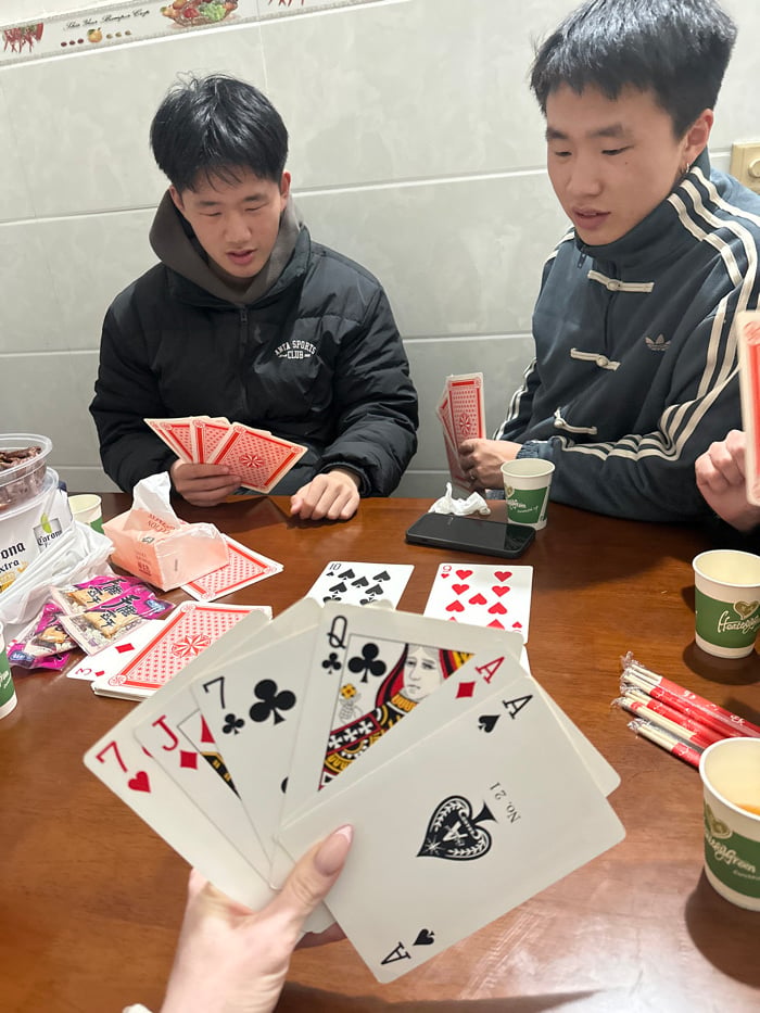 Card game with beer documented in Wengang, China