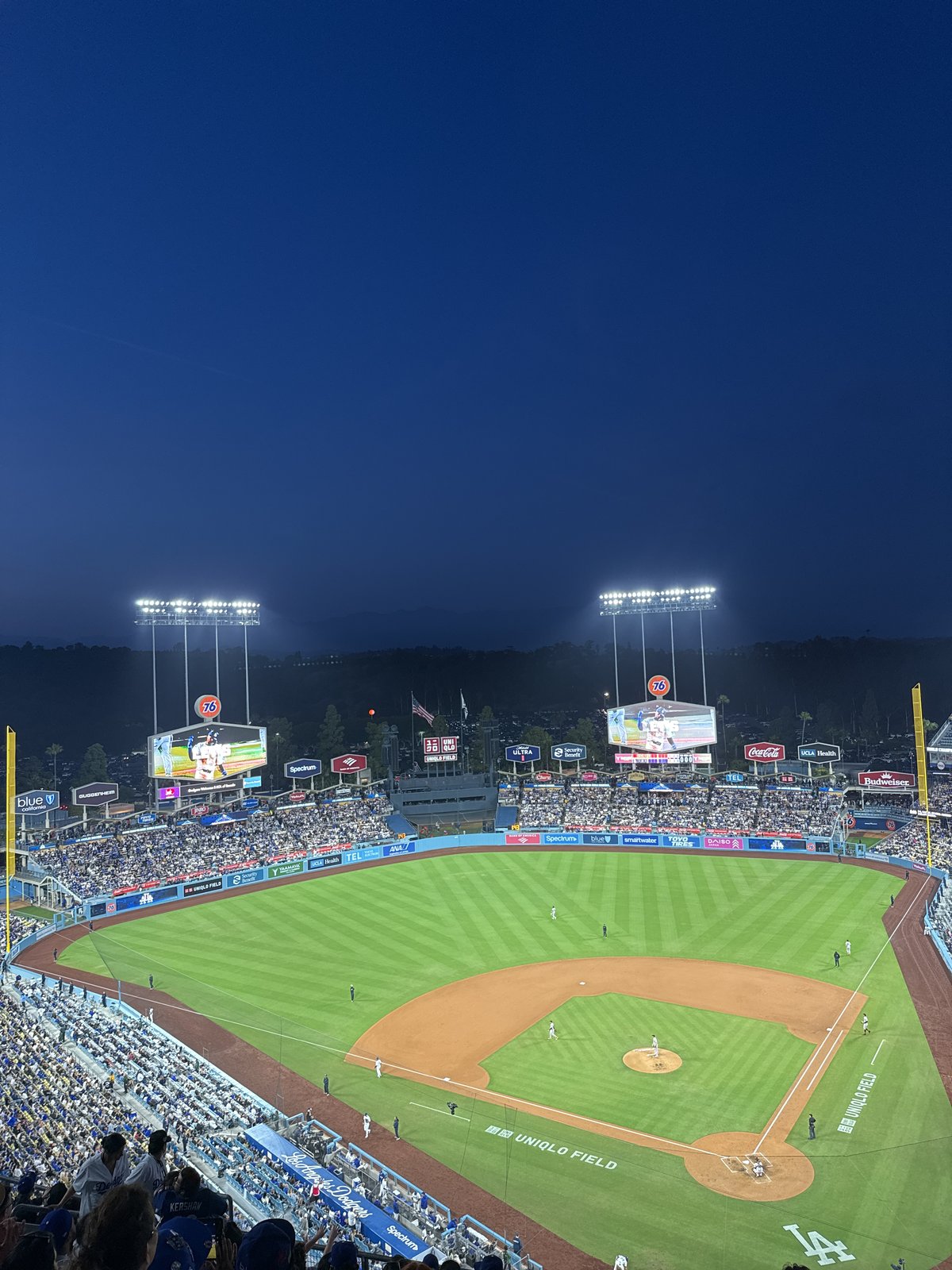 Late-night baseball game draws packed crowd to Dodger Stadium