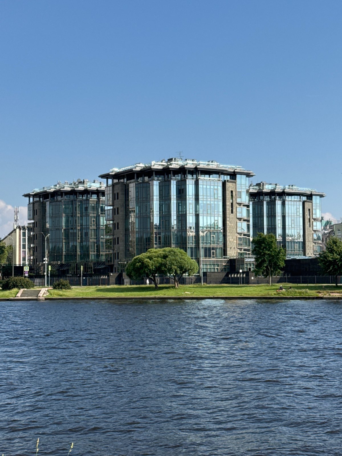 Warm afternoon along Saint Petersburg's riverside parks and embankments