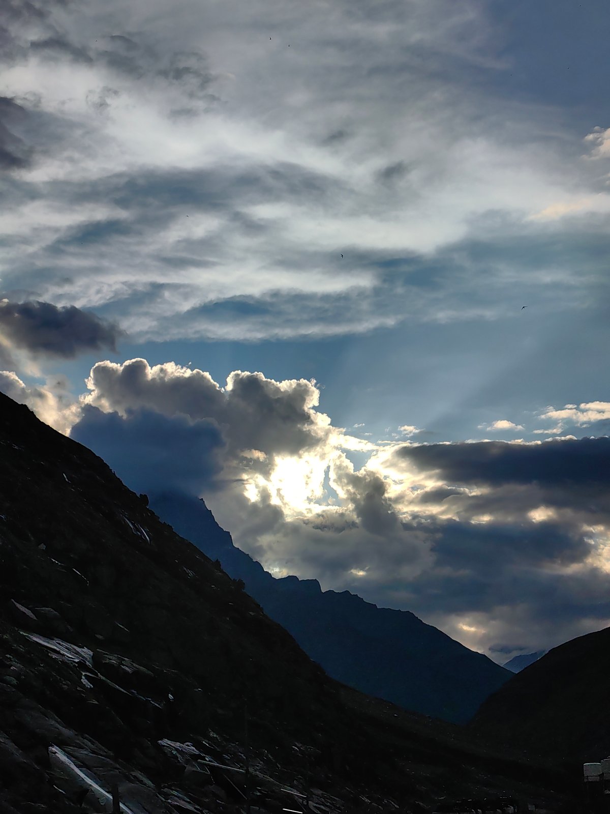 Mountain skies and a quiet moment in Damphug, India