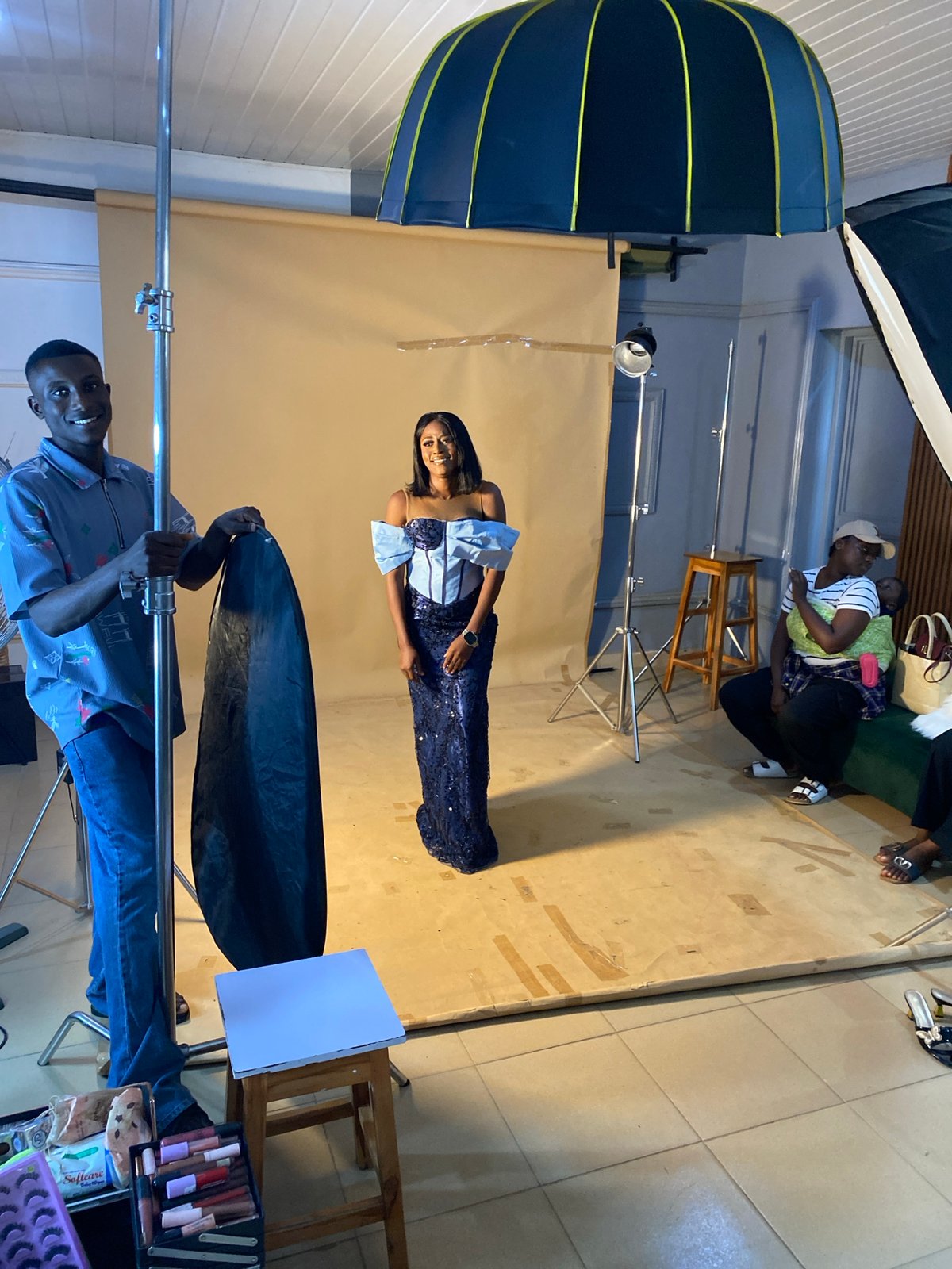 Studio photo session underway in Bukuru, Nigeria