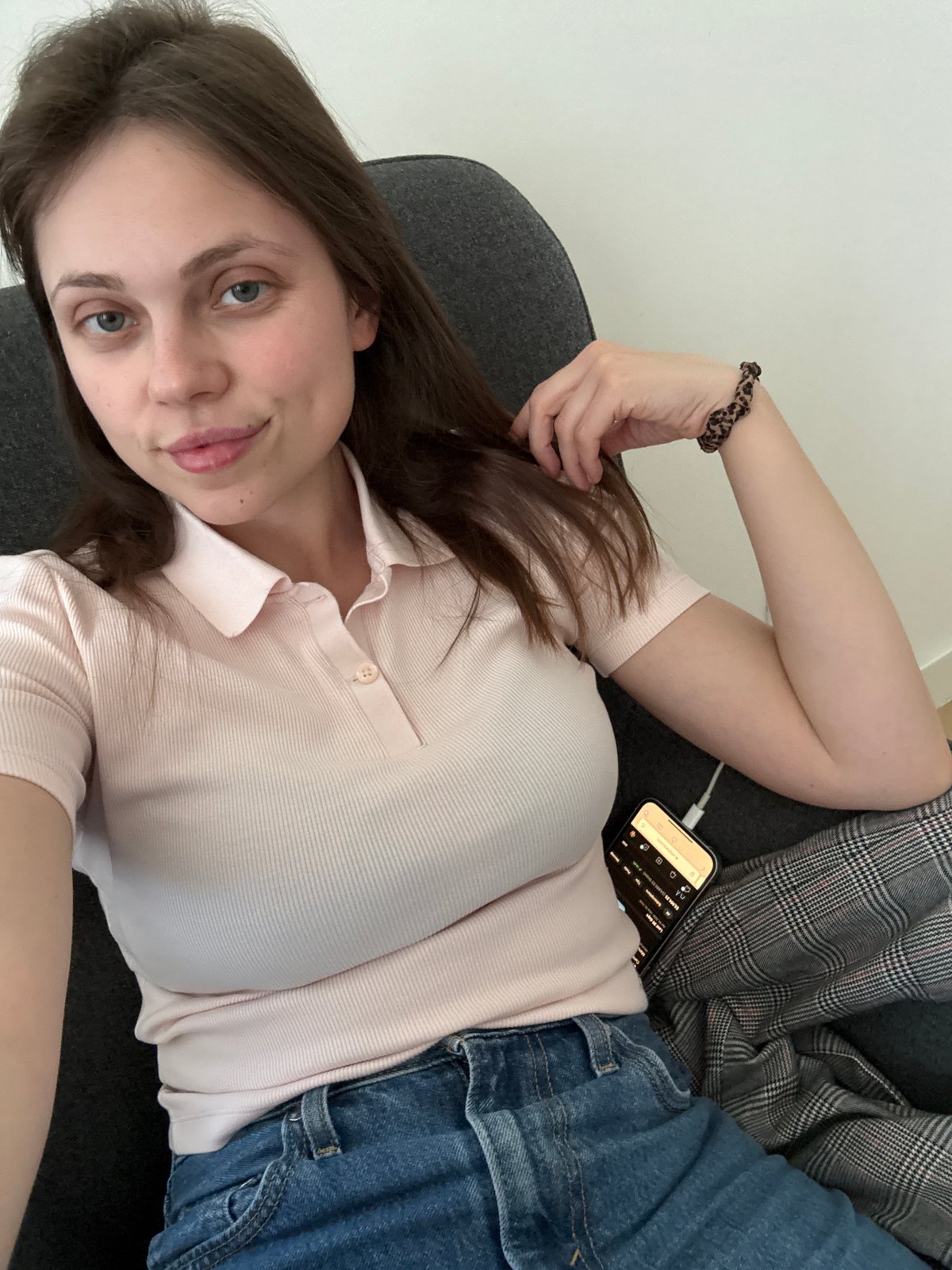 Woman relaxes at home in Belgrade apartment